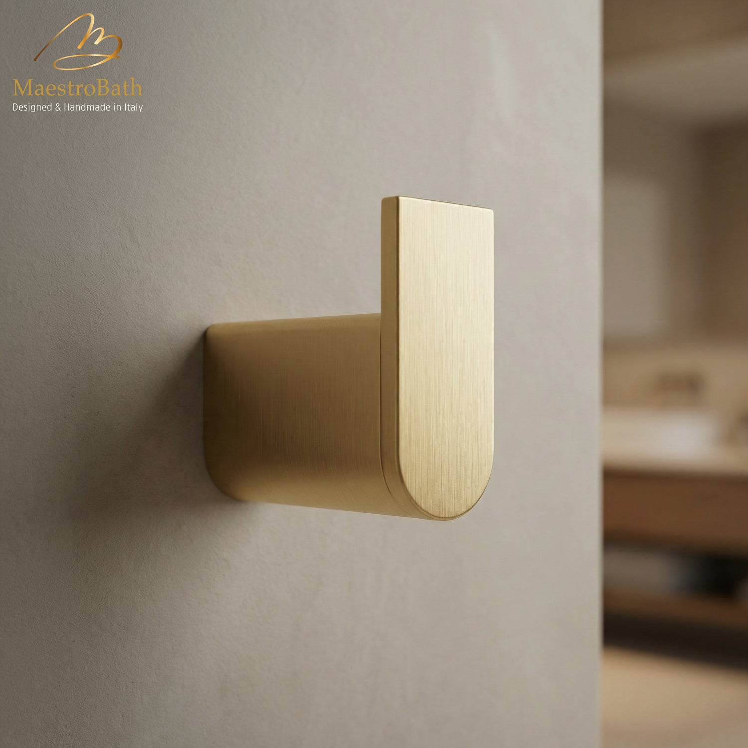 Linear Minimal Robe Hook #color_brushed gold