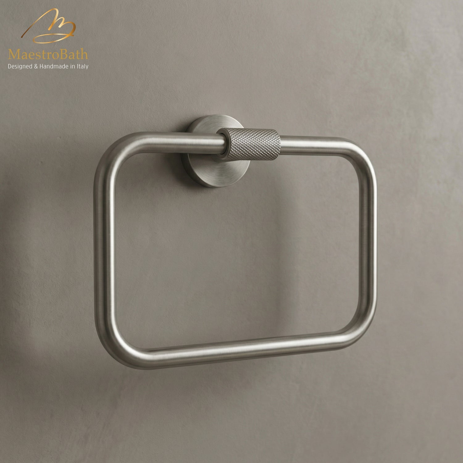 Forward Square Towel Ring #color_brushed nickel