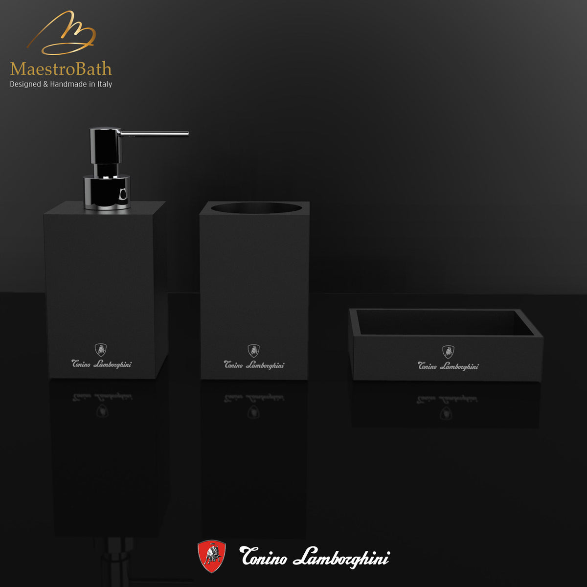 Vision by Tonino Lamborghini Accessory Set, shown in black matte