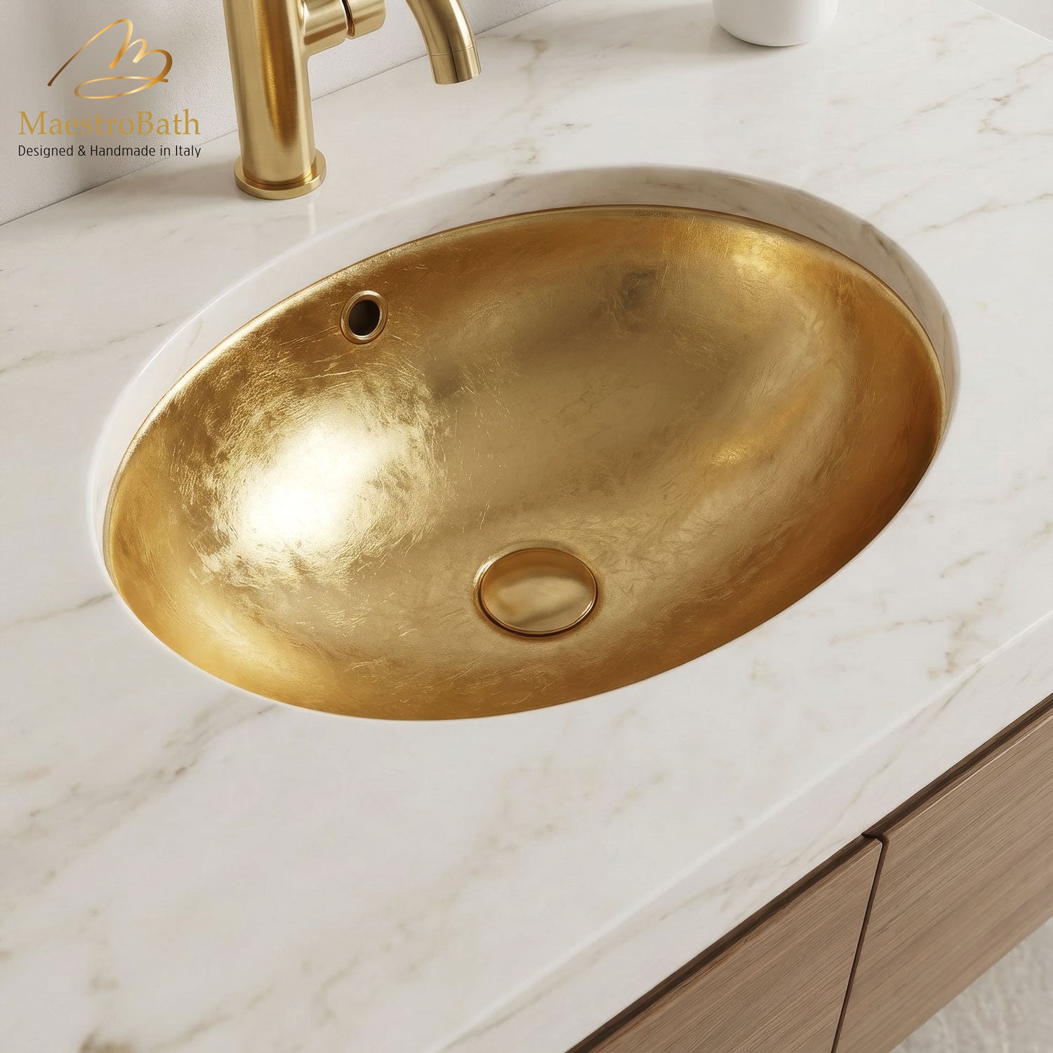 Flou Undermount Modern Bathroom Sink with Overflow