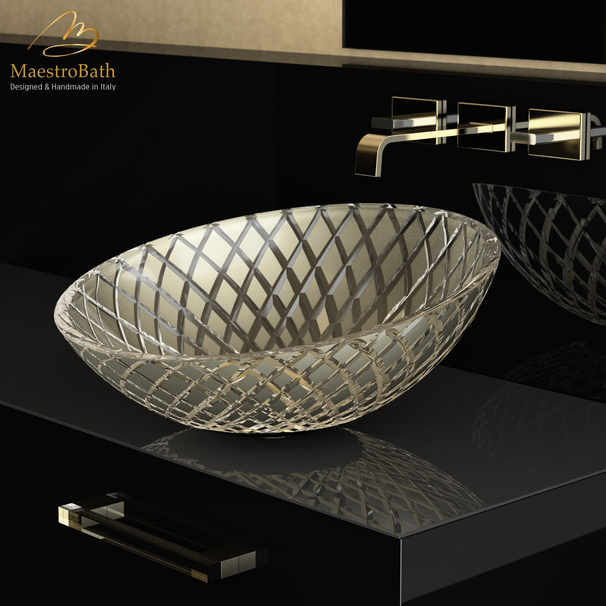 Designer Vessel Sink #color_champagne transparent