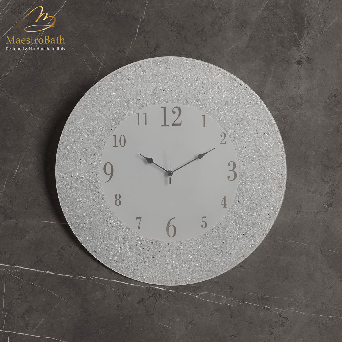 Murano Circular Wall Clock, shown in white, 19.6 inch