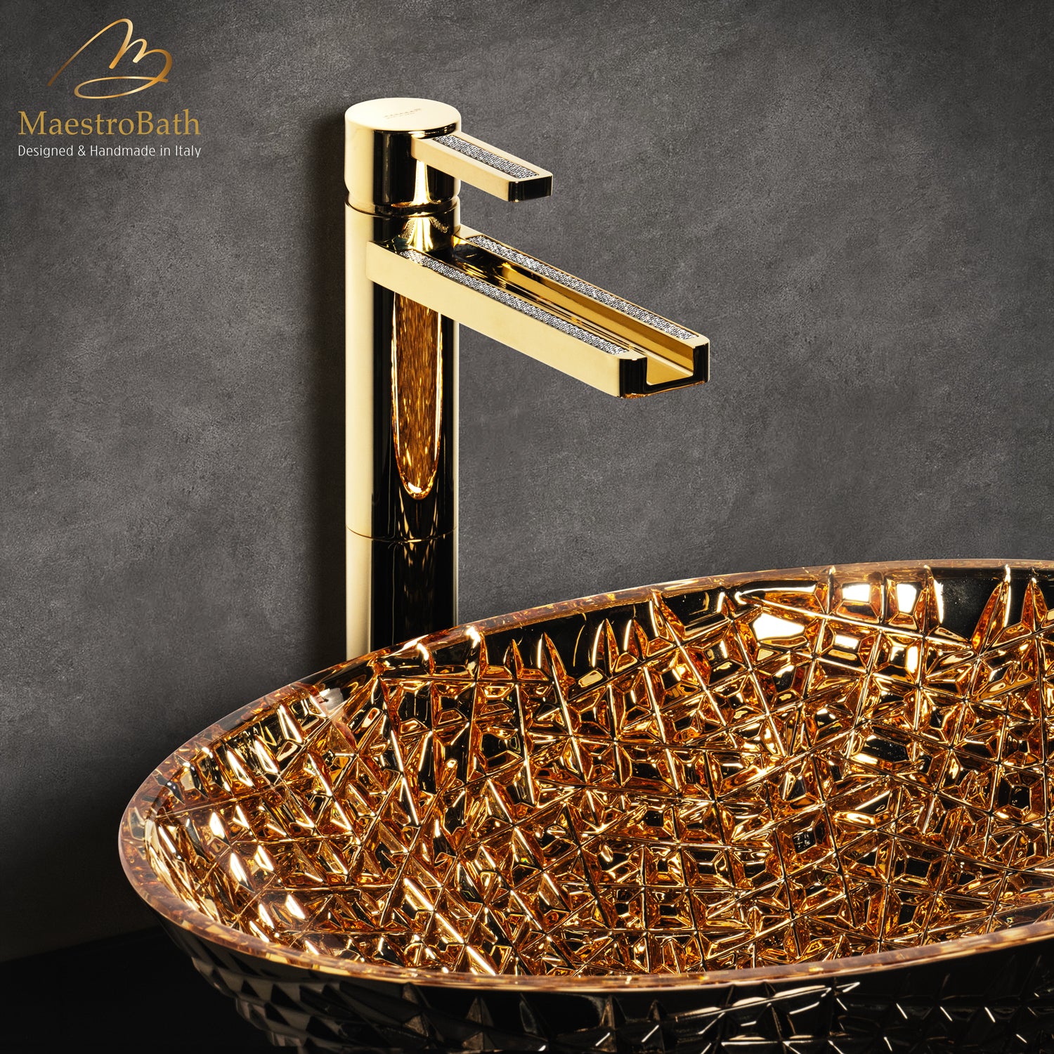 Swarovski Crystal Bathroom Faucet | Polished Gold #color_polished gold