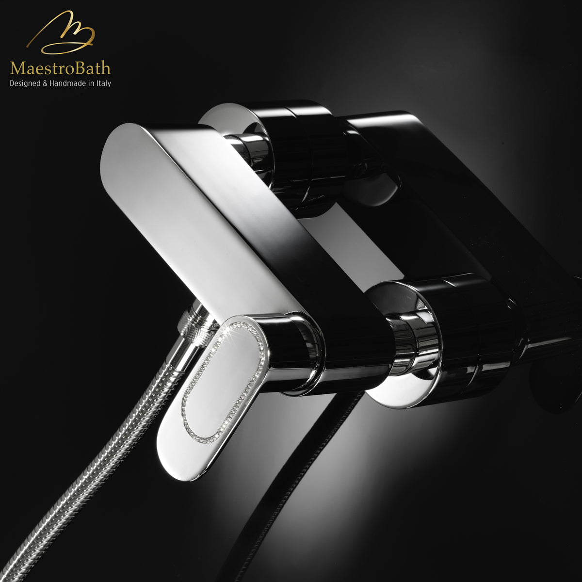 Chik Luxury Swarovski Crystal Bath Filler #color_polished chrome