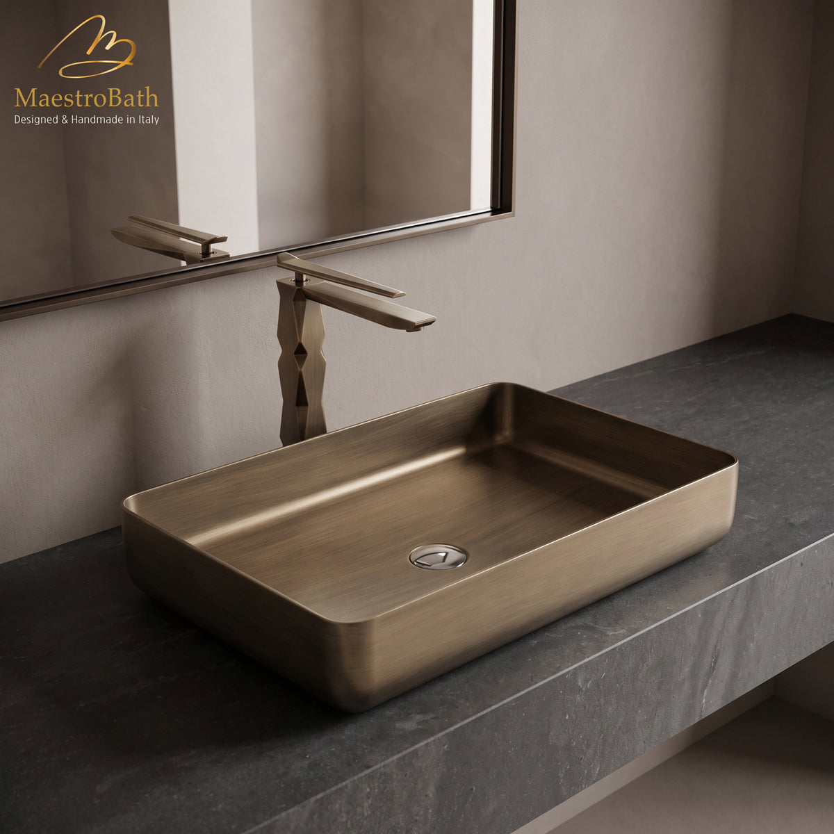 Ikon Tobacco Luxury Vessel Sink Faucet #color_Tobacco