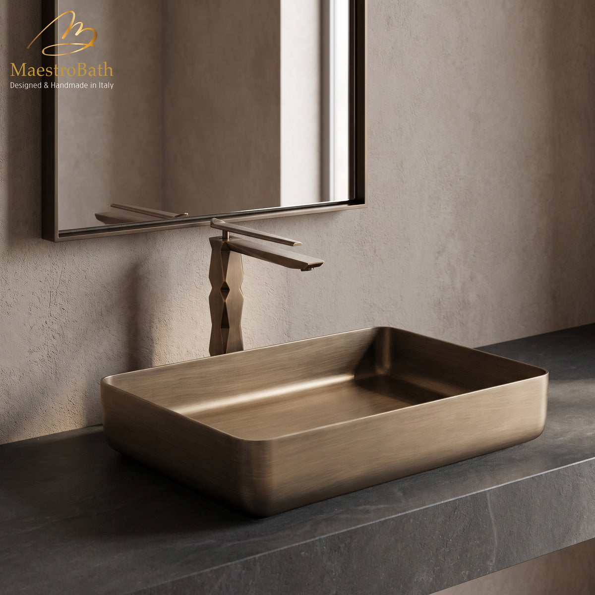 Ikon Tobacco Luxury Vessel Sink Faucet #color_Tobacco
