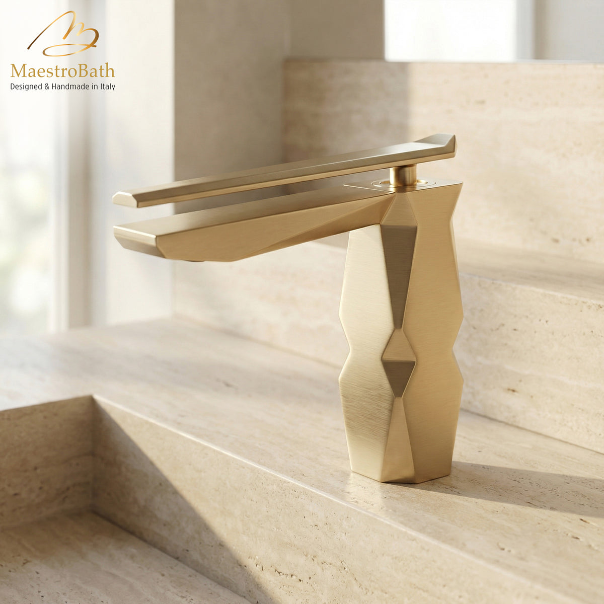 Ikon Brushed Gold Luxury Vessel Sink Faucet #color_brushed gold