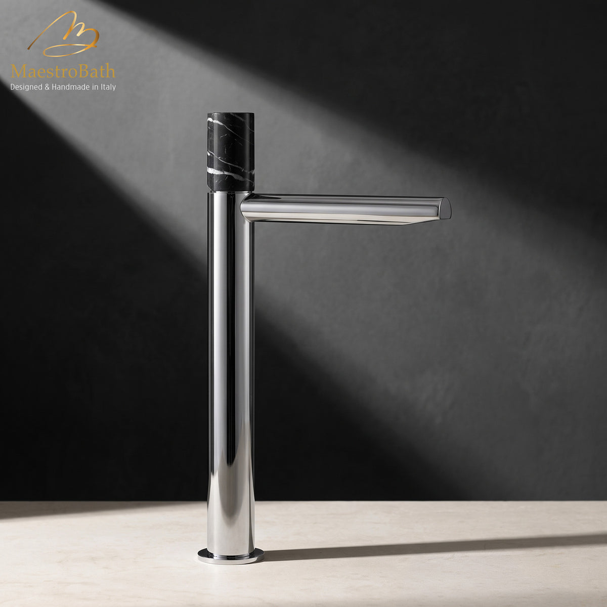 Marble High Bathroom Faucet | Polished Chrome #color_polished chrome