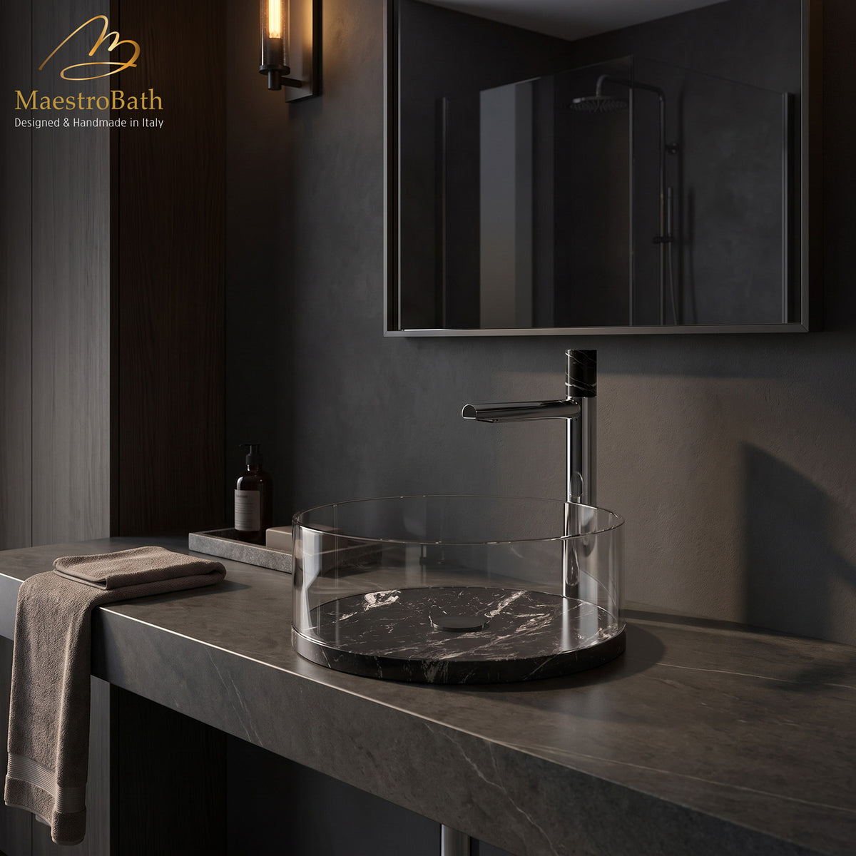 Marble High Bathroom Faucet | Polished Chrome #color_polished chrome