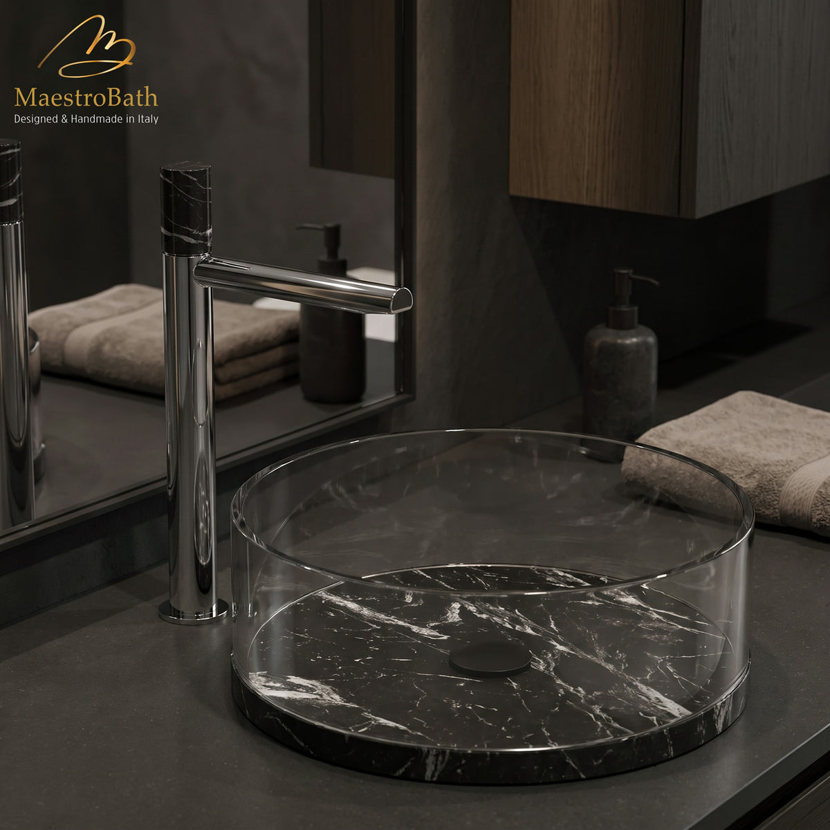 Marble High Bathroom Faucet | Polished Chrome #color_polished chrome
