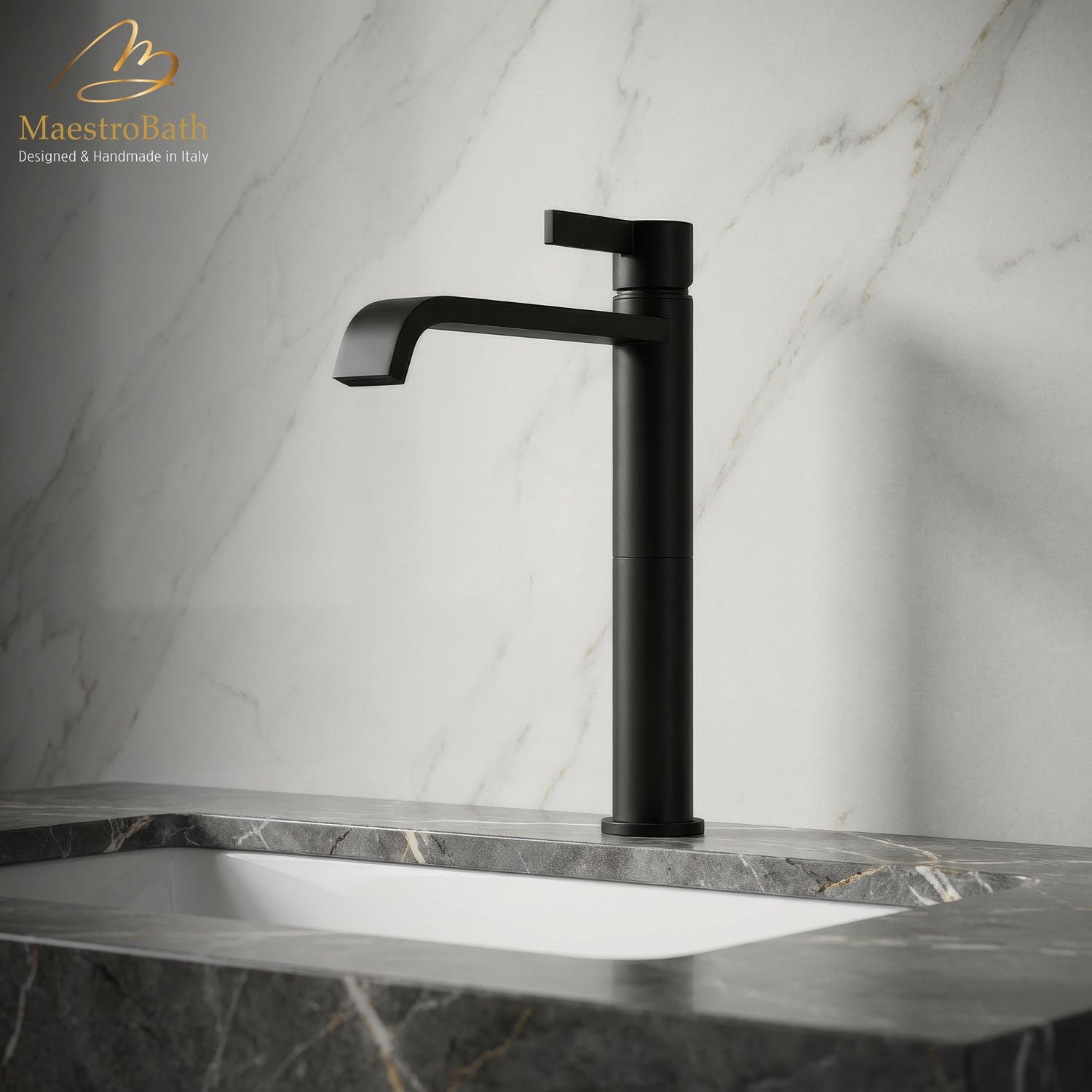 High Single Lever Basin Mixer Faucet #color_black