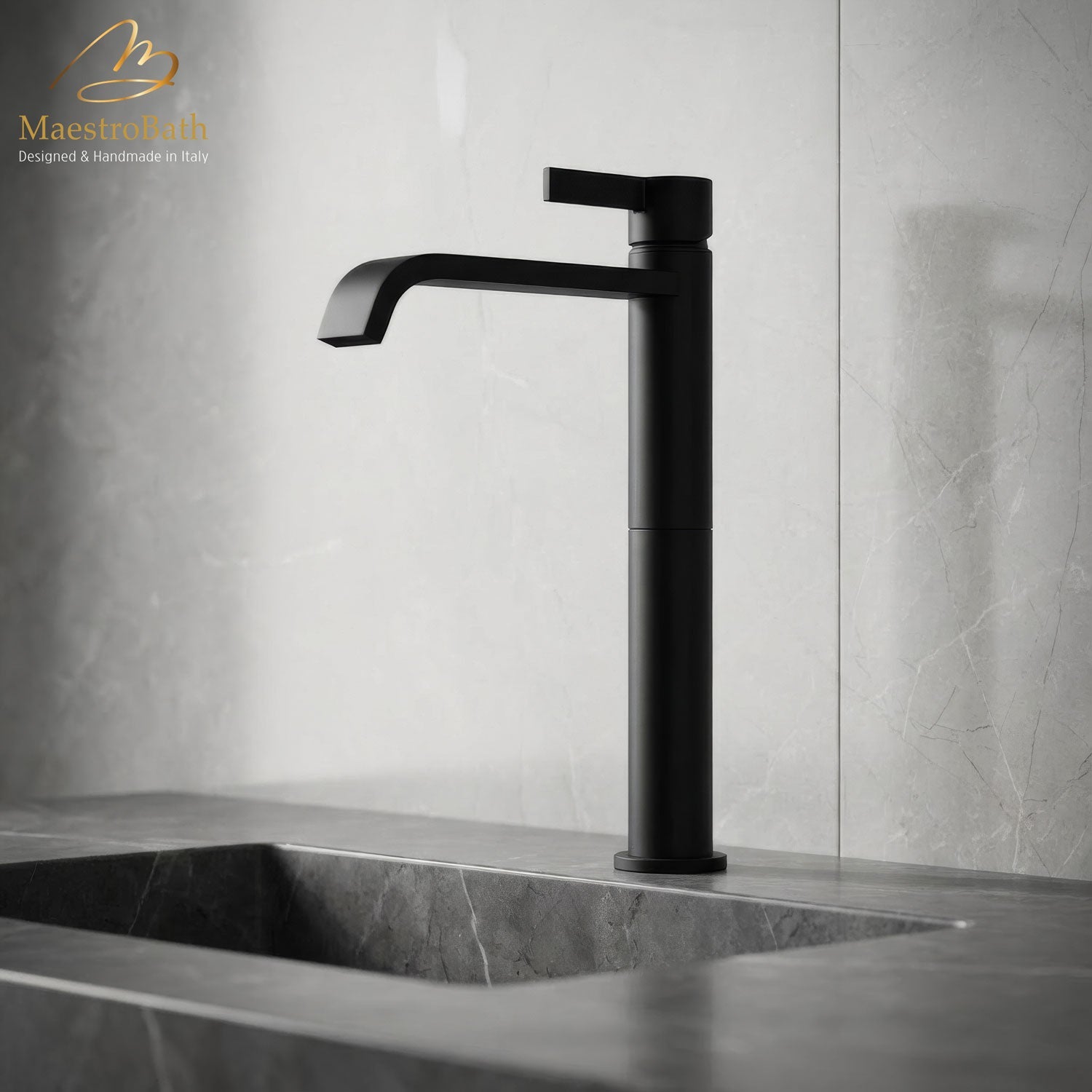High Single Lever Basin Mixer Faucet #color_black