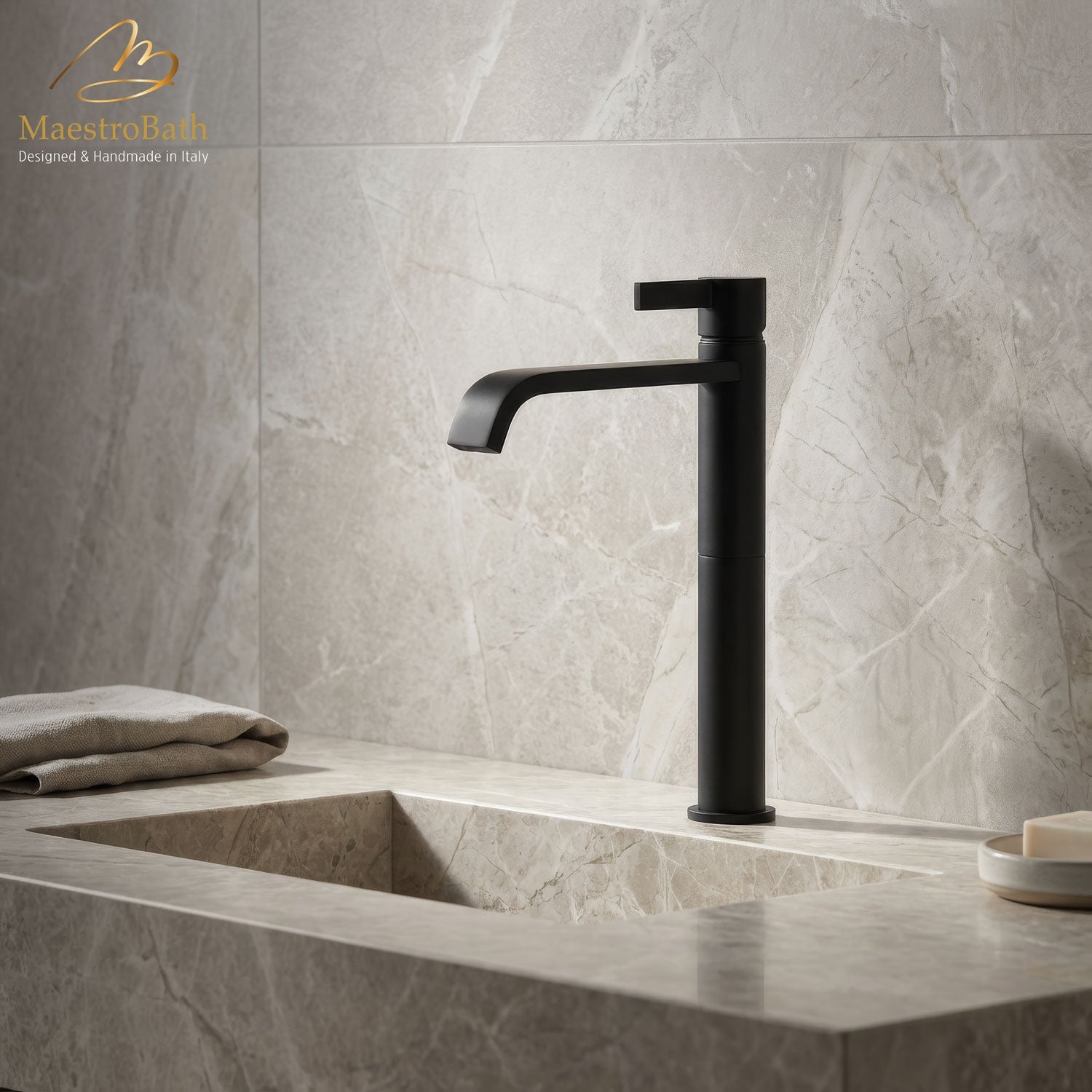 High Single Lever Basin Mixer Faucet #color_black
