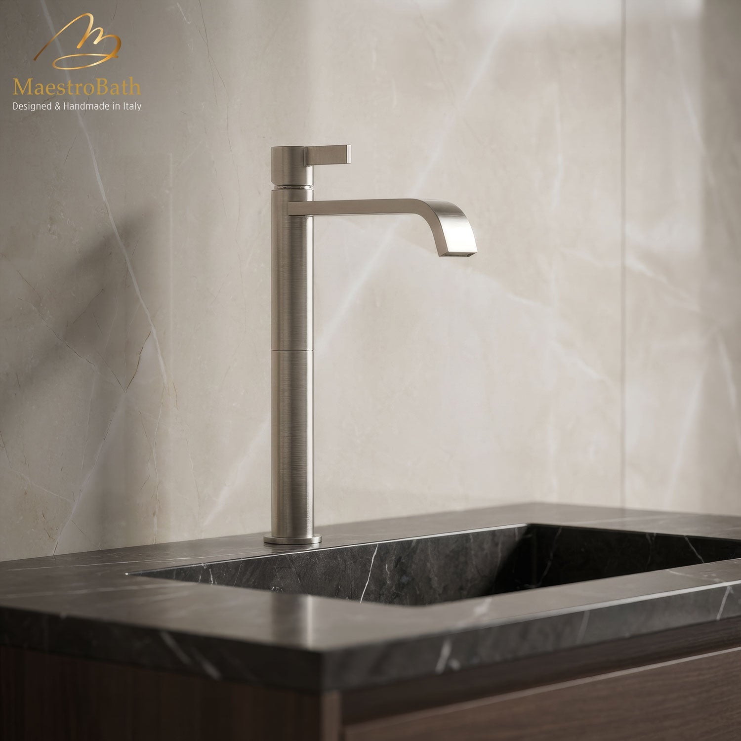 High Single Lever Basin Mixer Faucet #color_brushed nickel