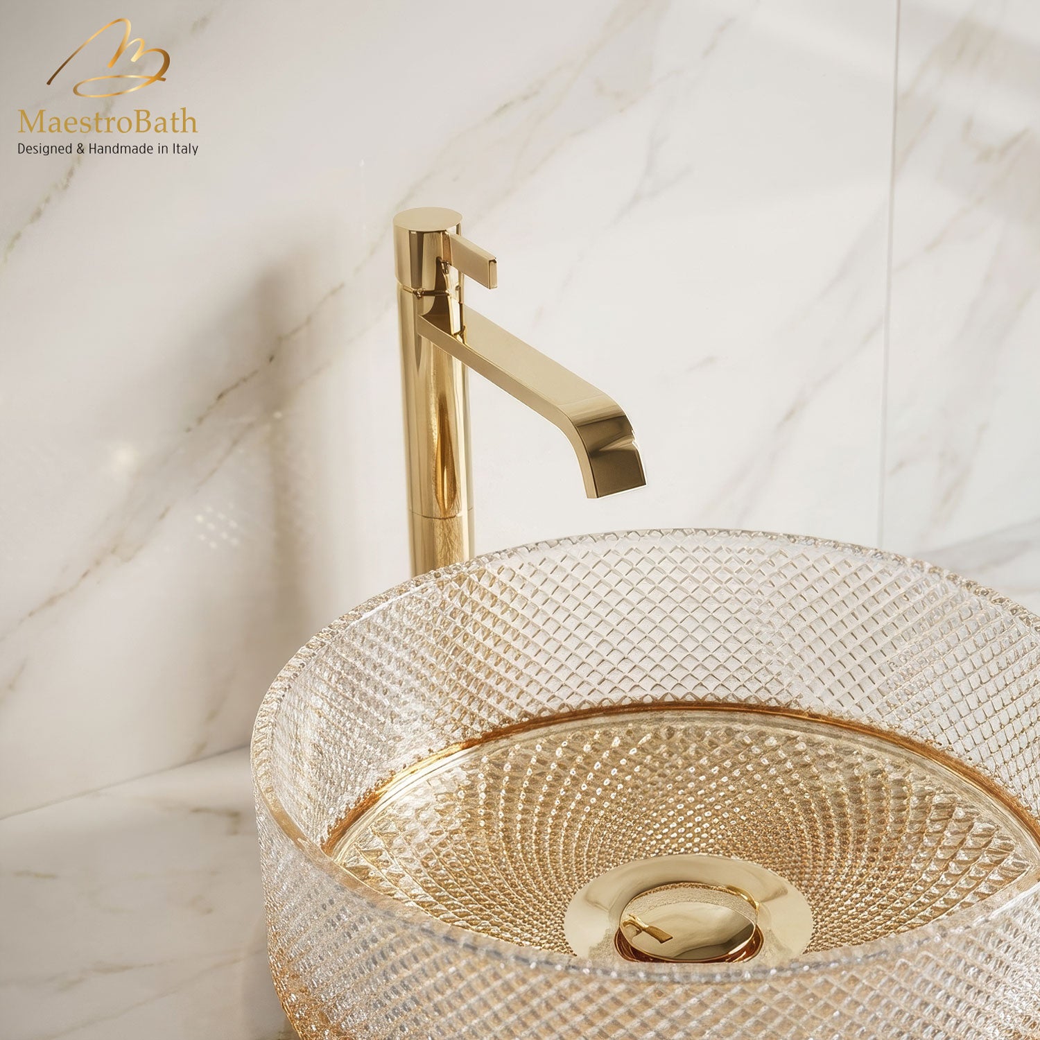 High Single Lever Basin Mixer Faucet #color_polished gold