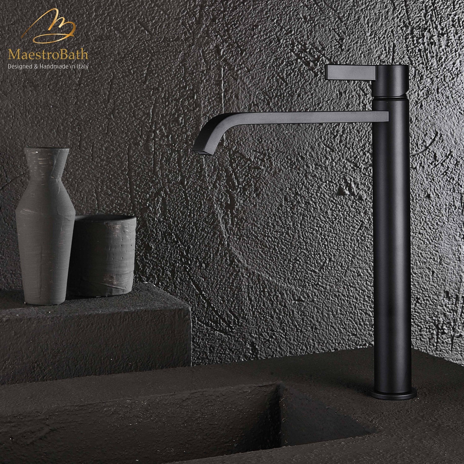 High Single Lever Basin Mixer Faucet #color_black