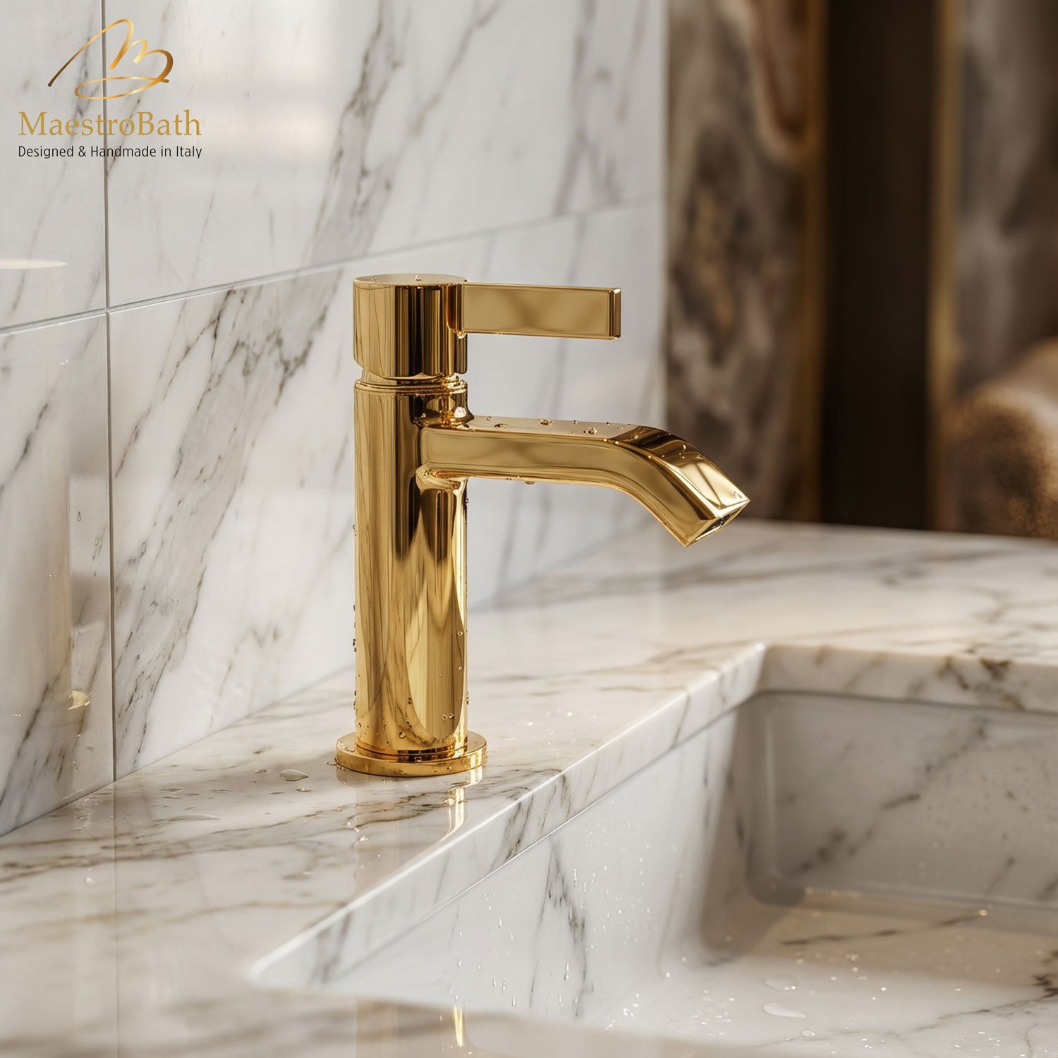 Single Lever Basin Mixer Faucet #color_polished gold