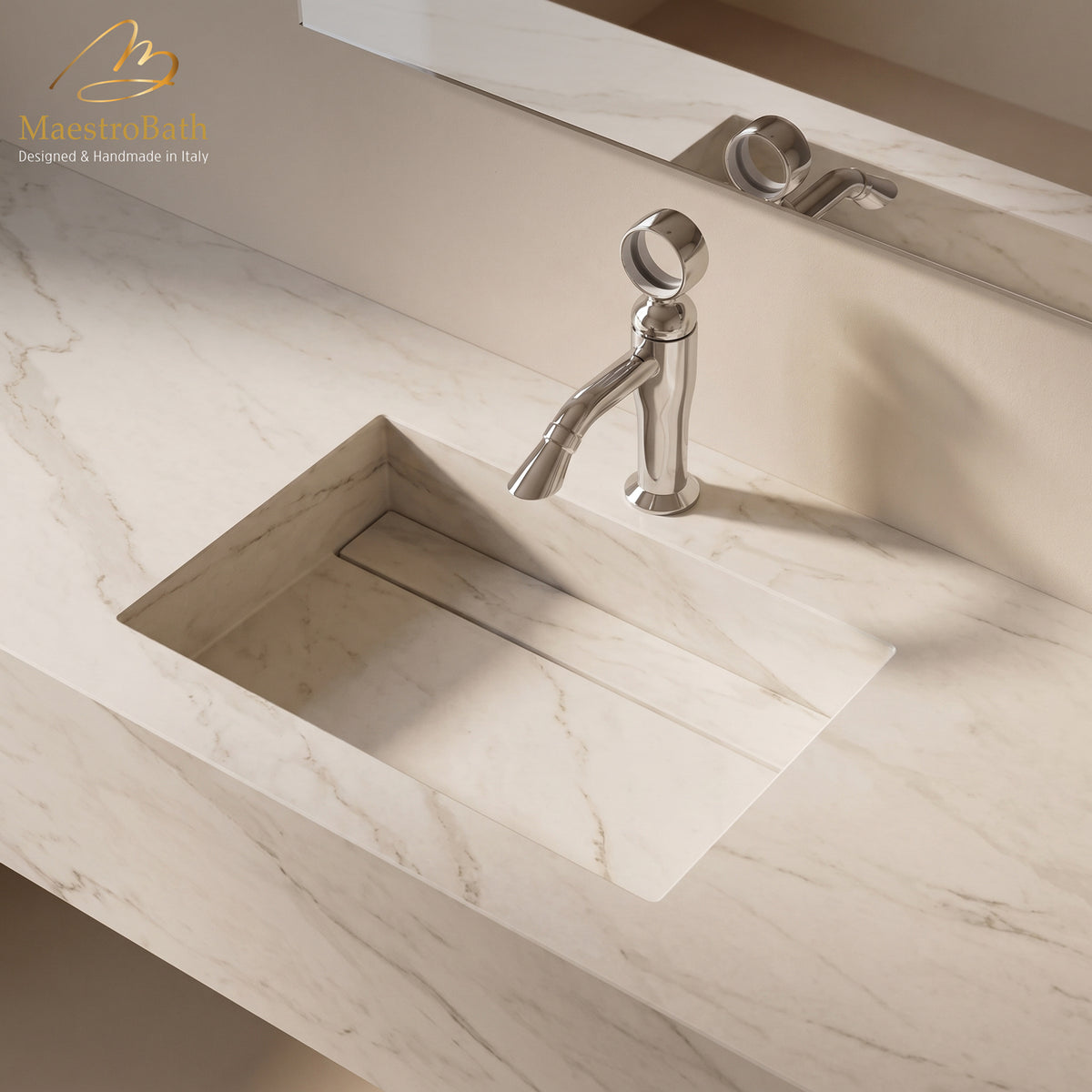 Deck mounted brass single hole bathroom faucet, shown in polished chrome, 8.5 inch spout height and a 5.1 inch spout reach #color_polished chrome