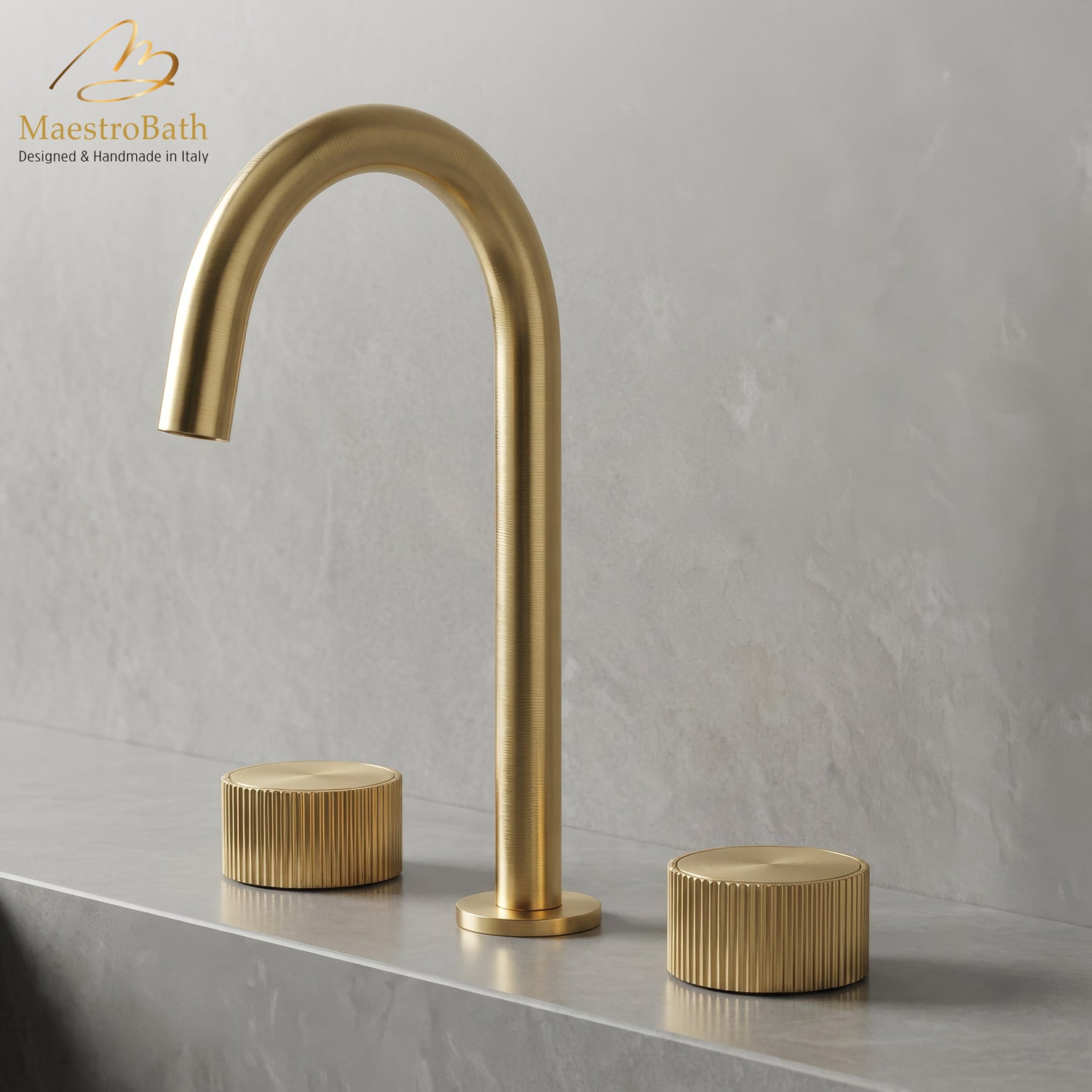 Preziosa Luxury 3-hole Bathroom Faucet #color_brushed gold