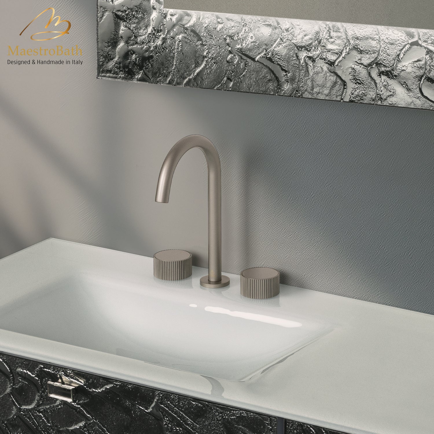 Preziosa Luxury 3-hole Bathroom Faucet #color_matte nickel