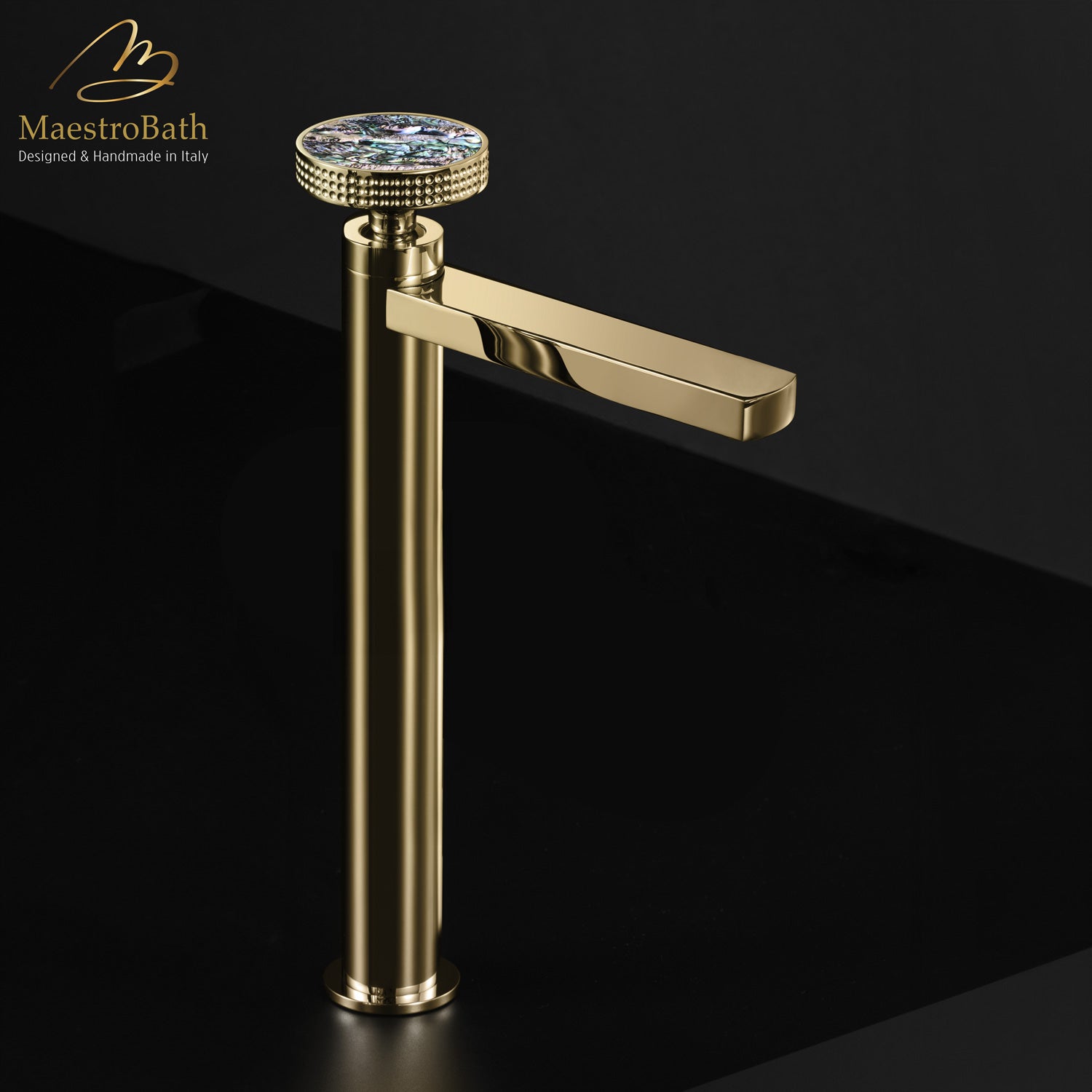 Preziosa Luxury Bathroom Faucet | Polished Gold #handles_ Abalone
