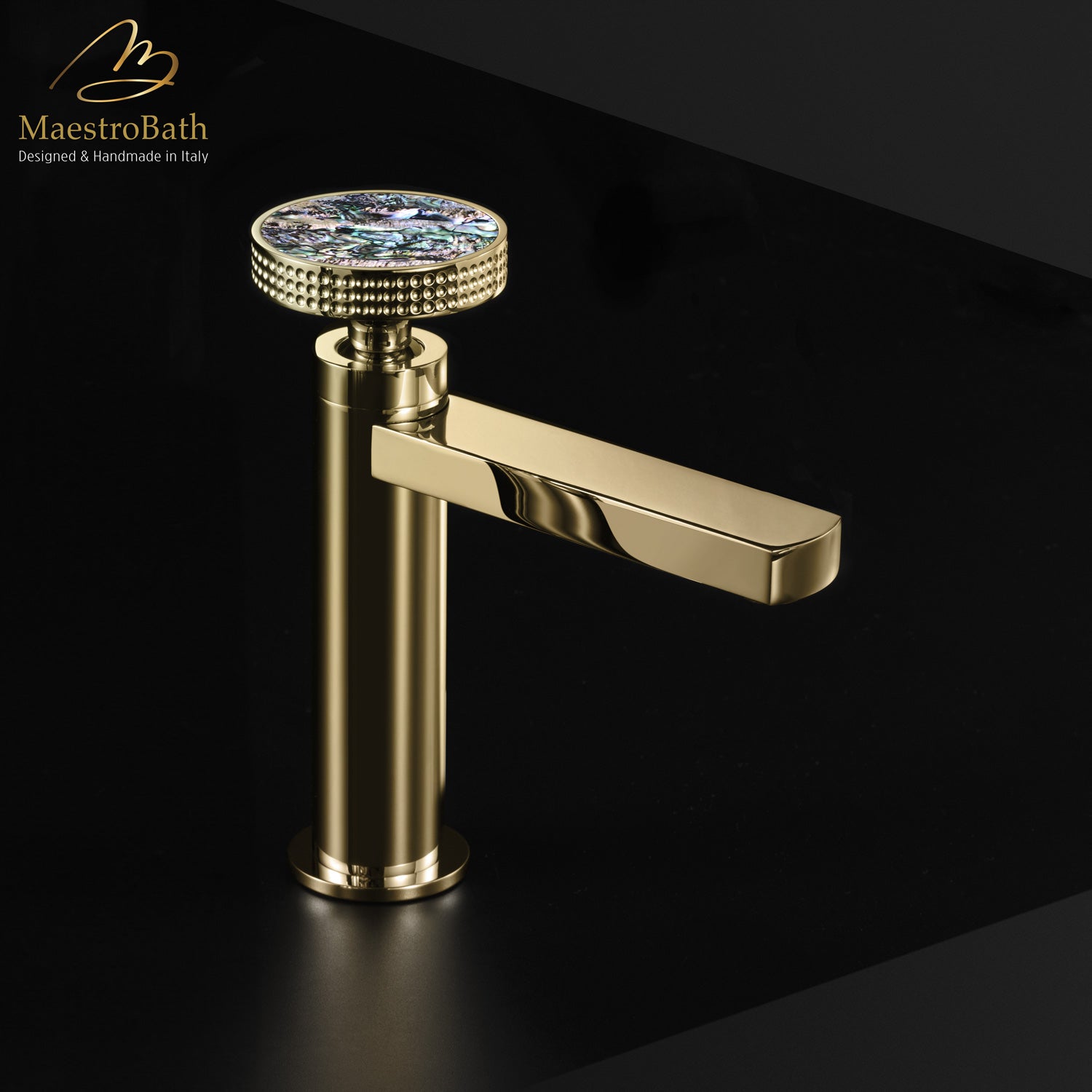 Preziosa Luxury Bathroom Faucet | Polished Gold #handles_ Abalone