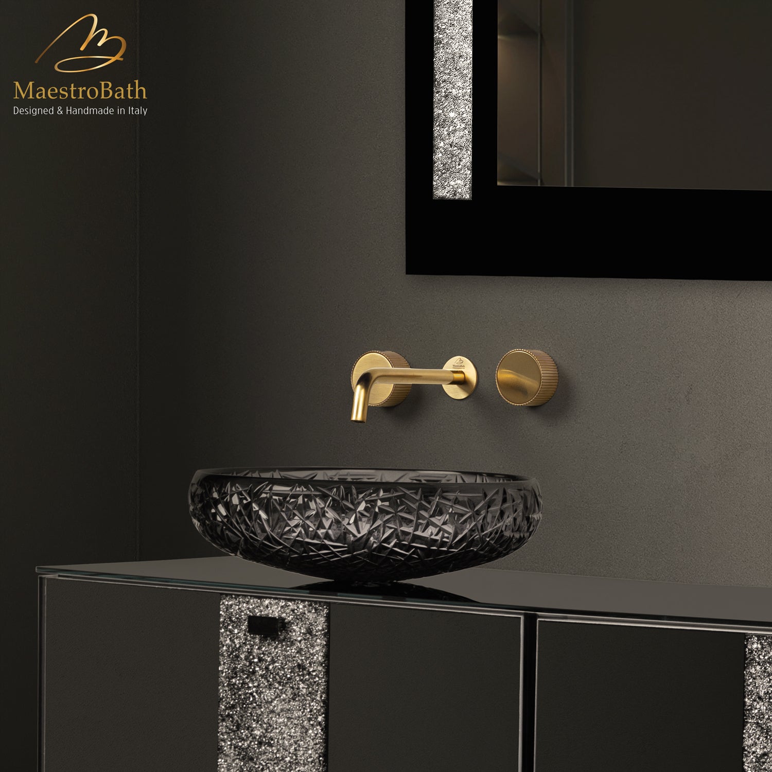 Preziosa Luxury Wall-mount Bathroom Faucet #color_Brushed Gold