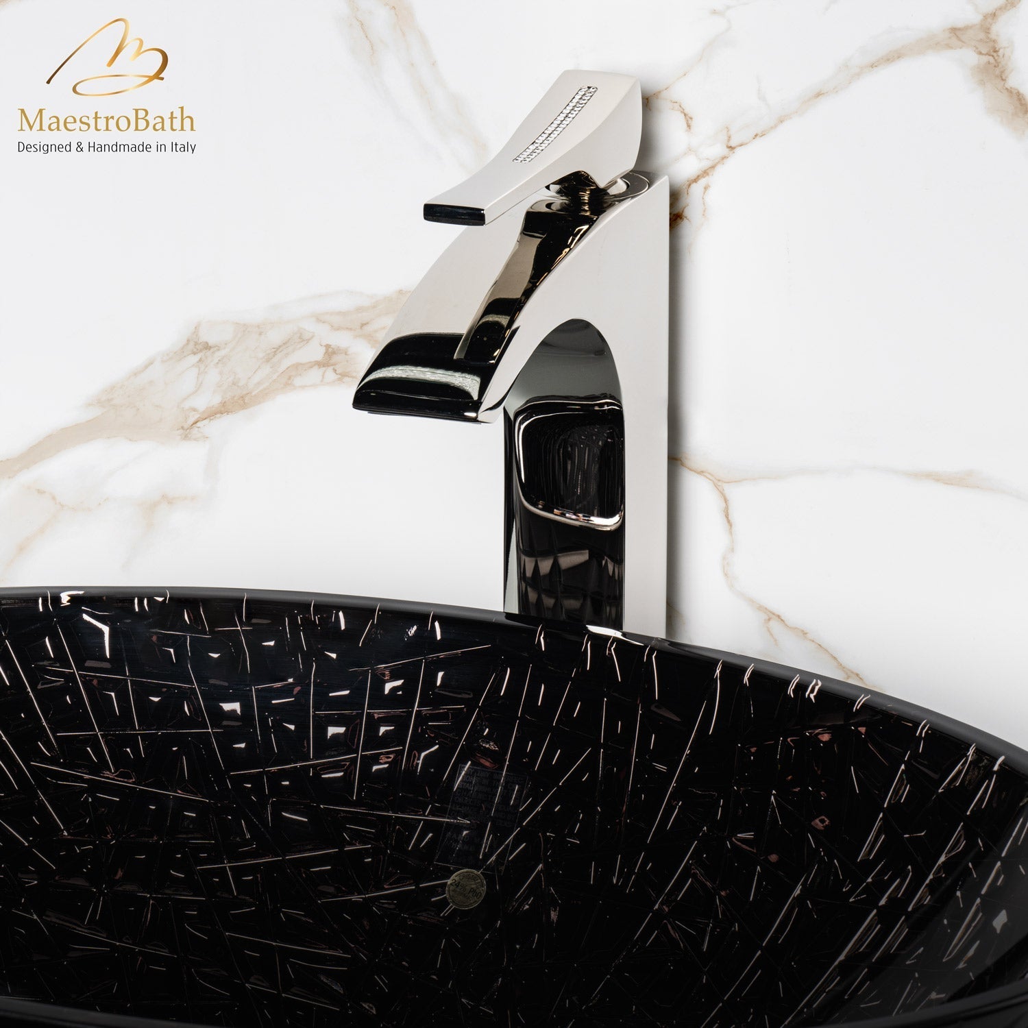 Skip Diamond 1-Hole Polished Nickel Luxury Vessel Sink Faucet #color_polished nickel