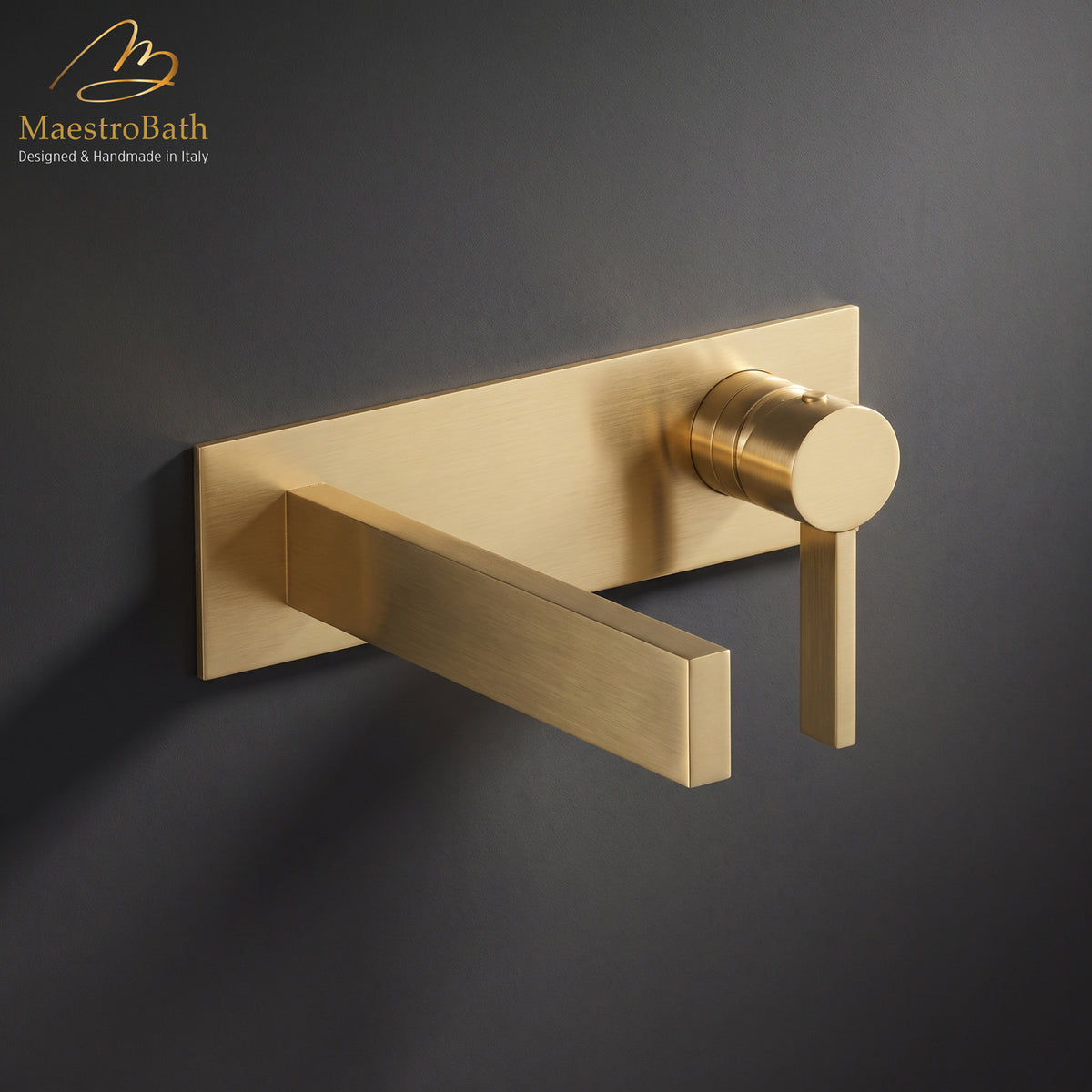 Luxury Wall Mount Bathroom Faucet Caso Brushed Gold #color_brushed gold