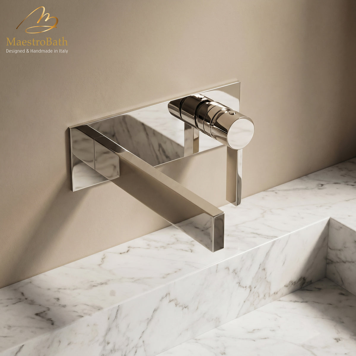 Luxury Wall Mount Bathroom Faucet Caso Polished Nickel #color_polished nickel