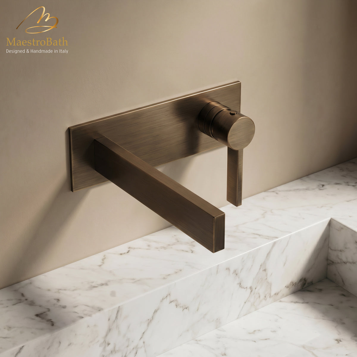 Luxury Wall Mount Bathroom Faucet Caso Tobacco #color_Tobacco