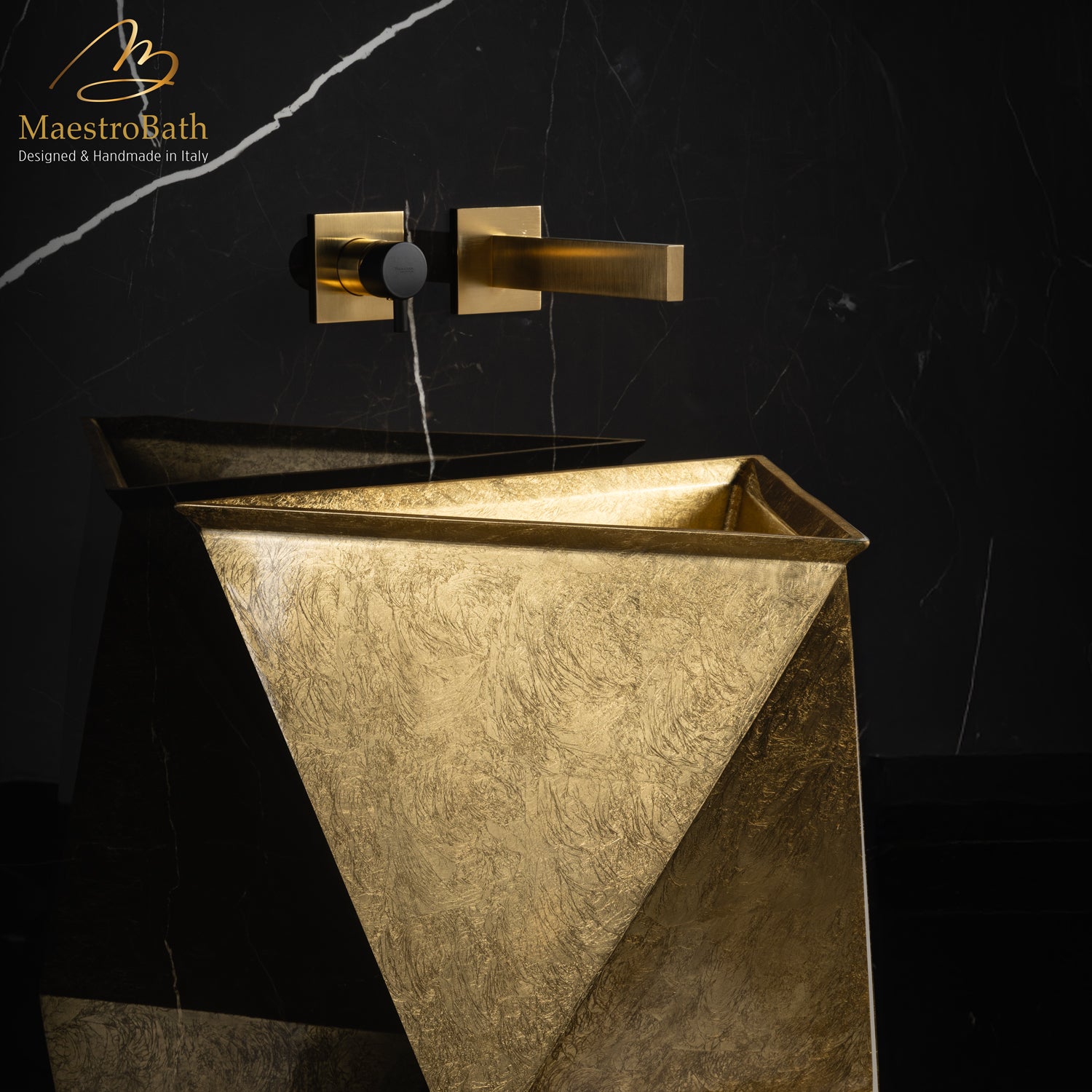 Ultra Modern Two Hole Bathroom Faucet | Brushed Gold #color_brushed gold