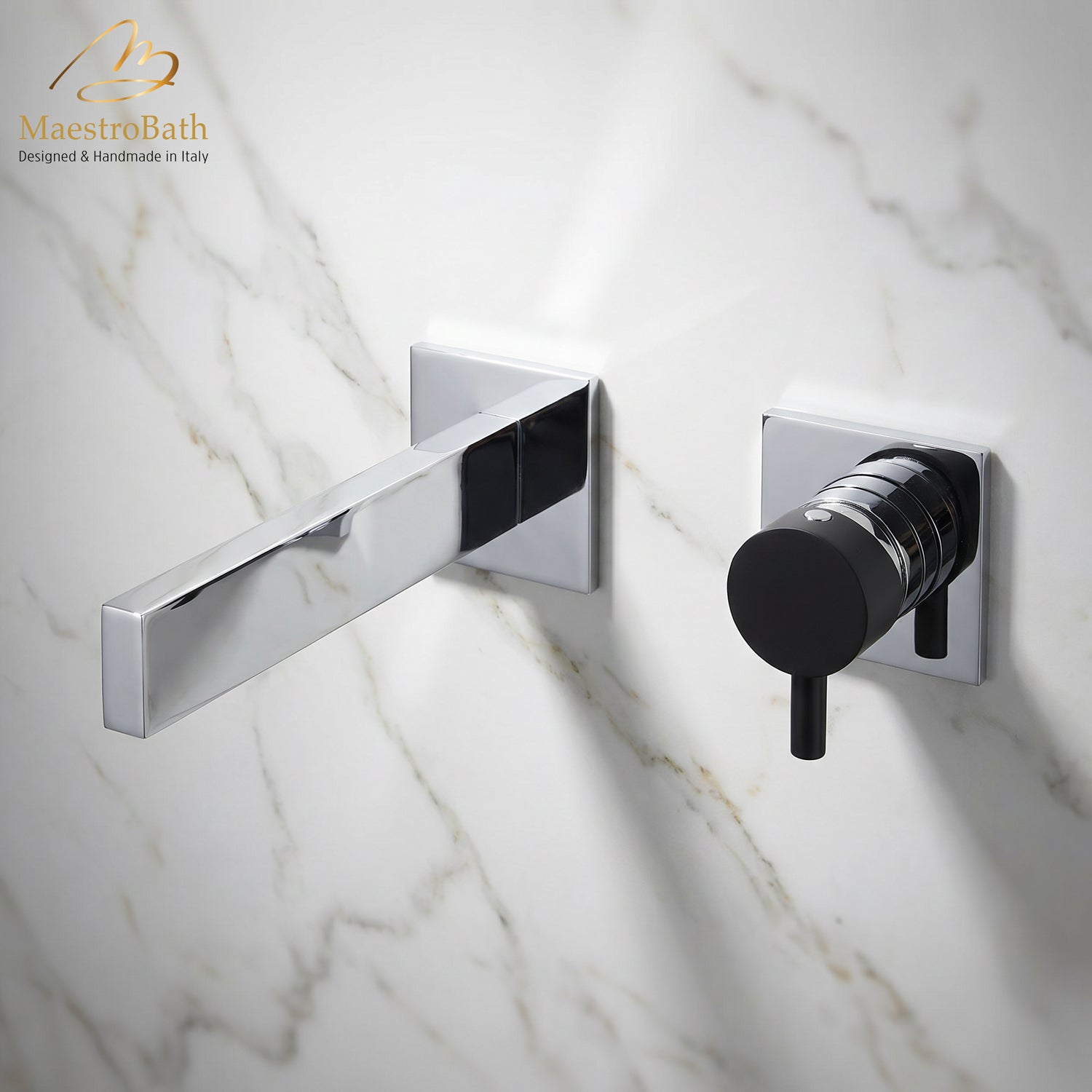 Ultra Modern Two Hole Bathroom Faucet | Polished Chrome #color_polished chrome