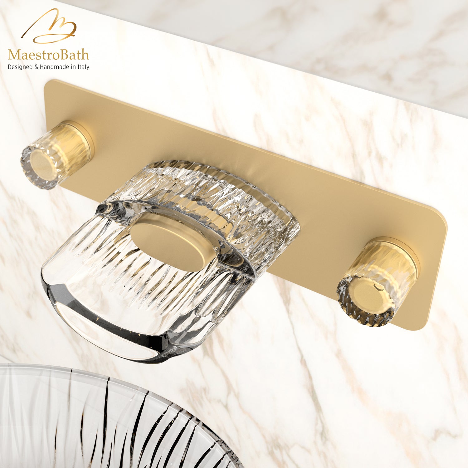 Clivia Luxury Wall Mount Bathroom Faucet #color_satin gold