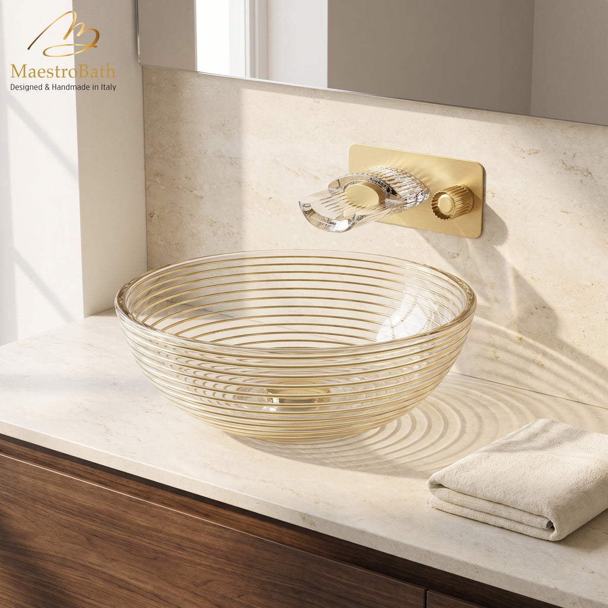Clivia Luxury Wall Mount Bathroom Faucet #color_satin gold