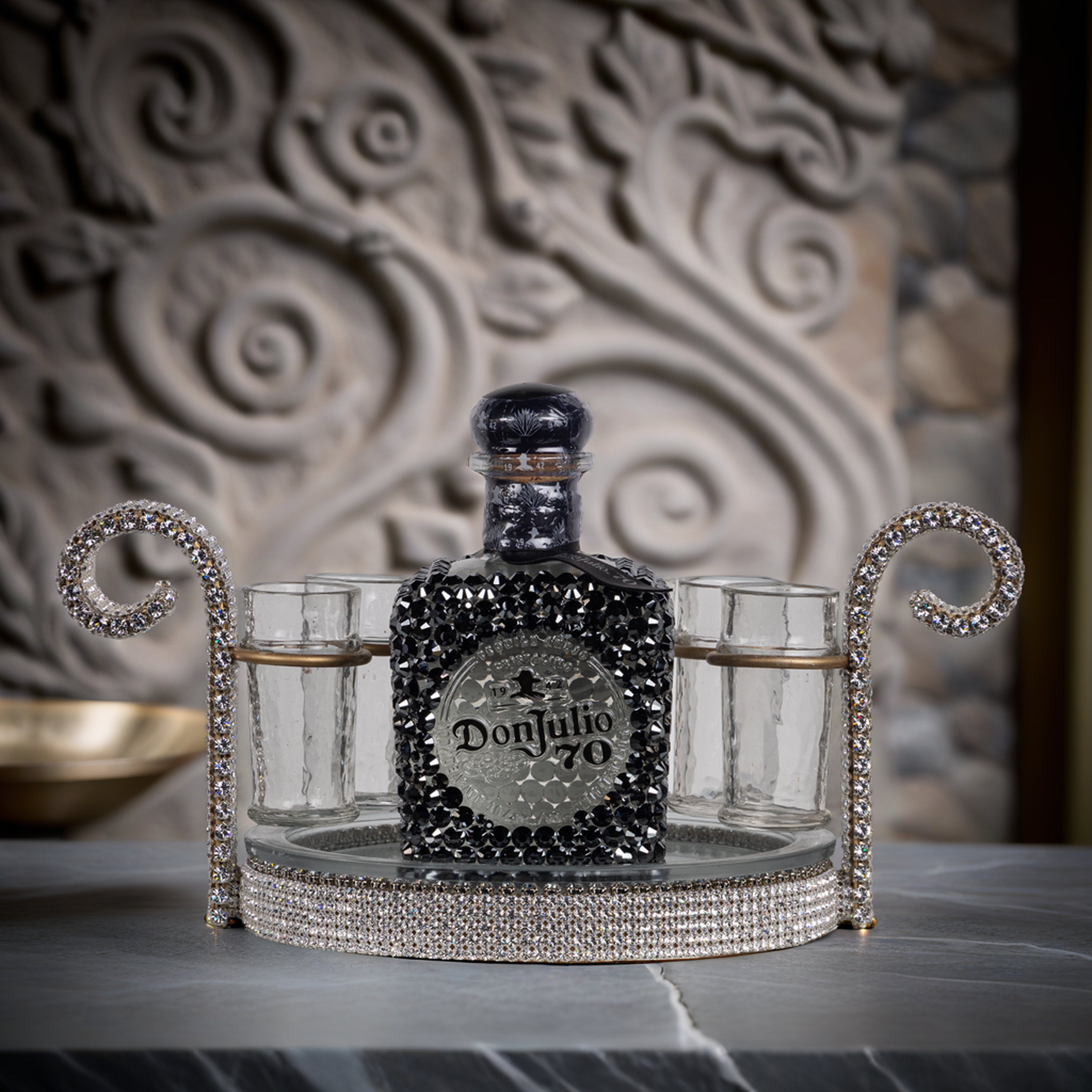 Don Julio 70 Luxe Display Set with Rhinestone Finish