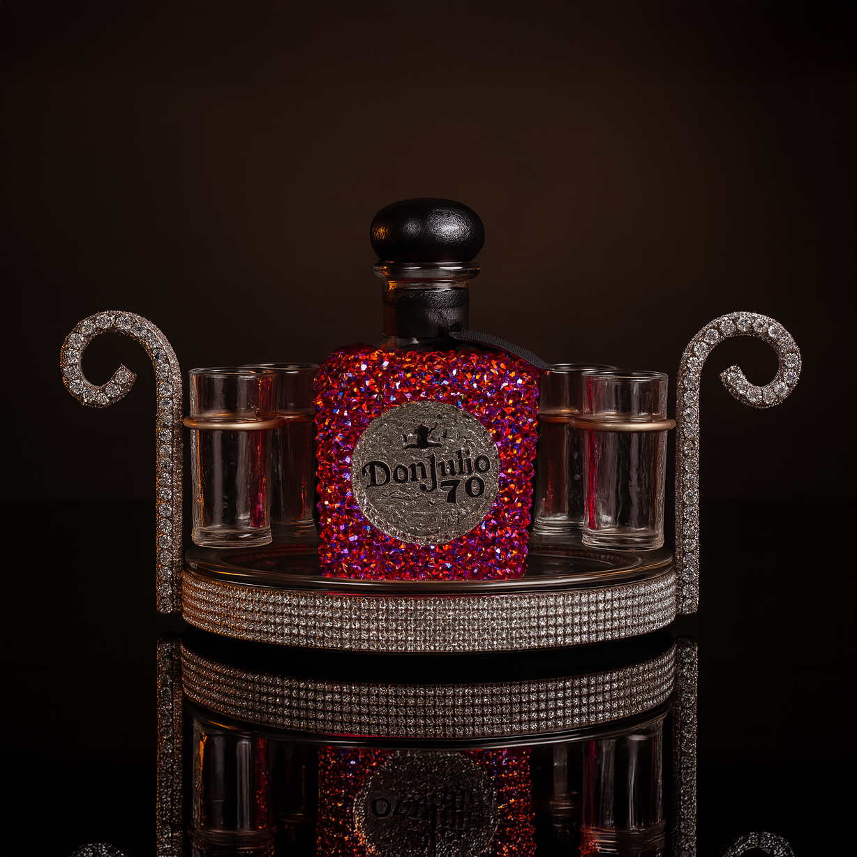 Don Julio 70 Luxe Display Set with Rhinestone Finish