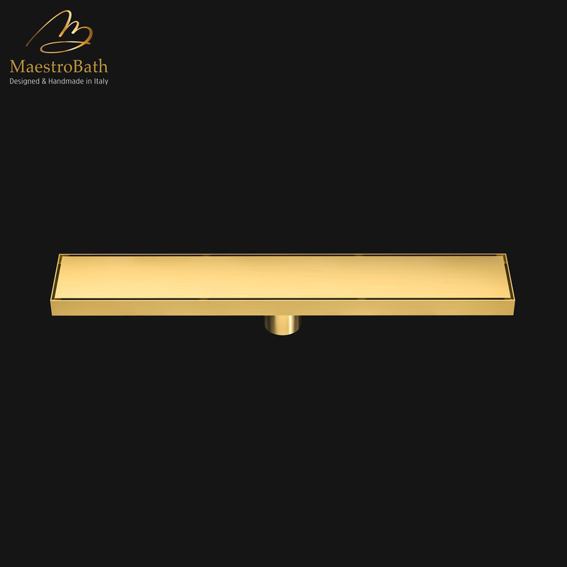 Modern Shower Linear Drain 600 | Brushed Gold