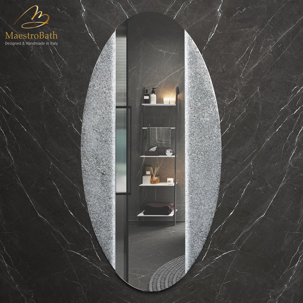 Ellipse Luxury LED Backlit Mirror | Silver