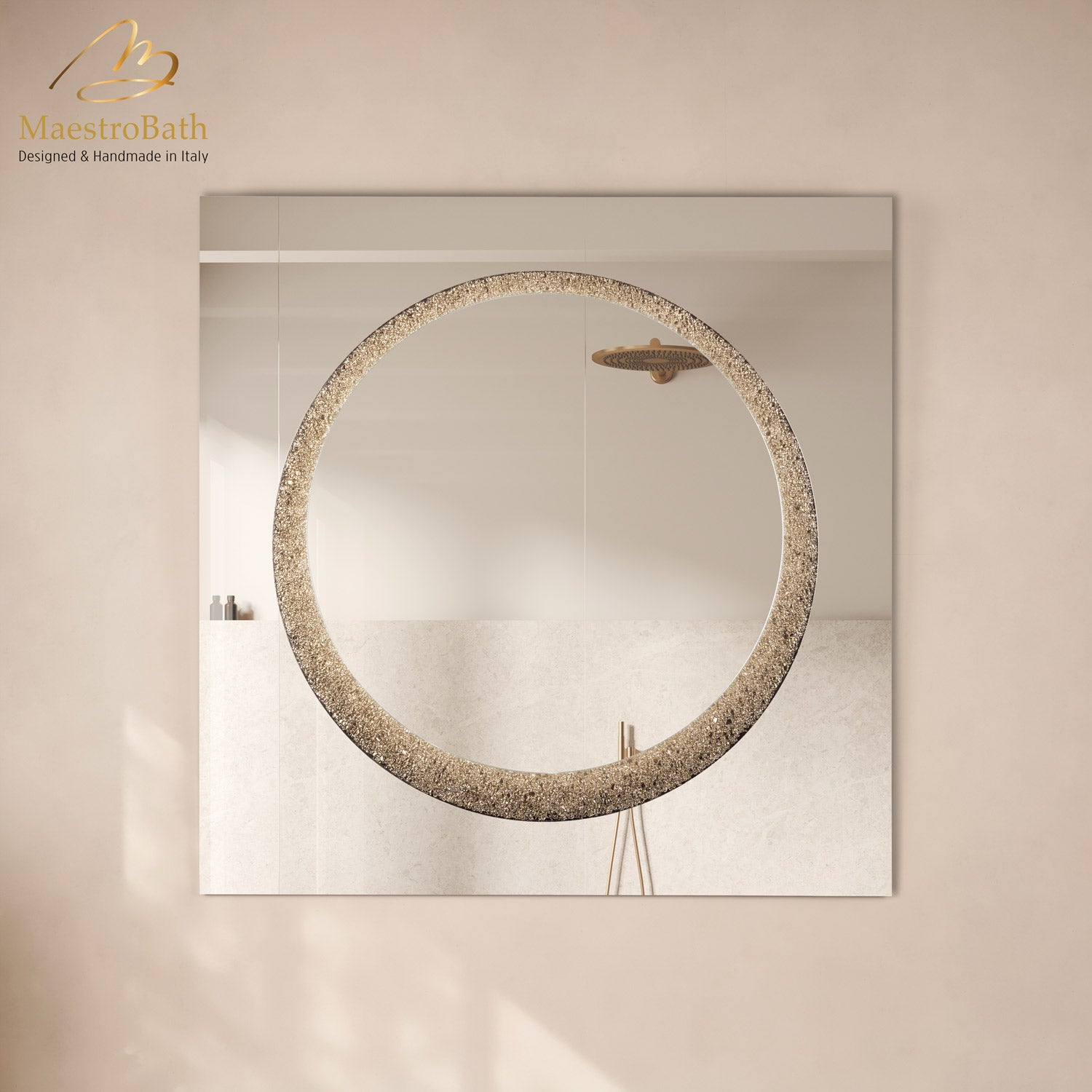 Lucent Luxury Crystal Single Vanity Mirror | Bronze #color_clear/bronze