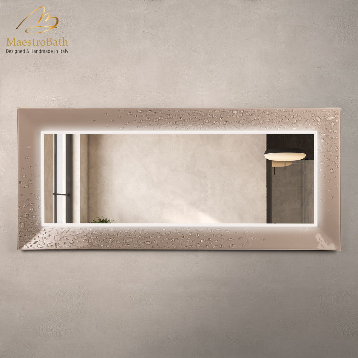 Murano Luxury Double Vanity Mirror | Beige #color_Beige