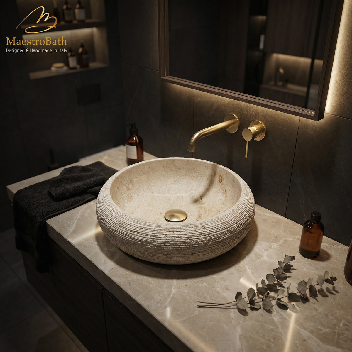 Luxury Natural Stone Bathroom Vessel Sink