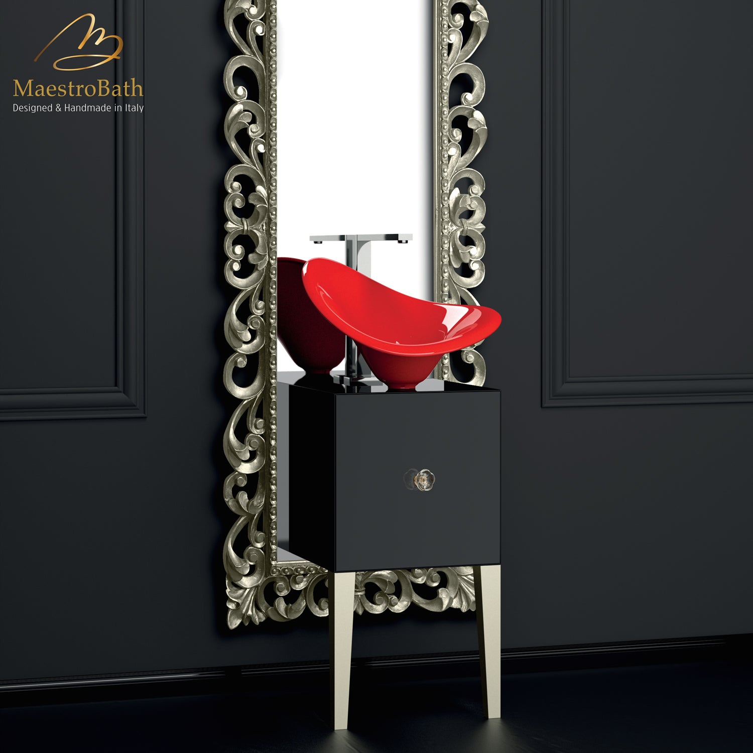 Calla Lilly Red Ultra Modern Bathroom Sink #color_red