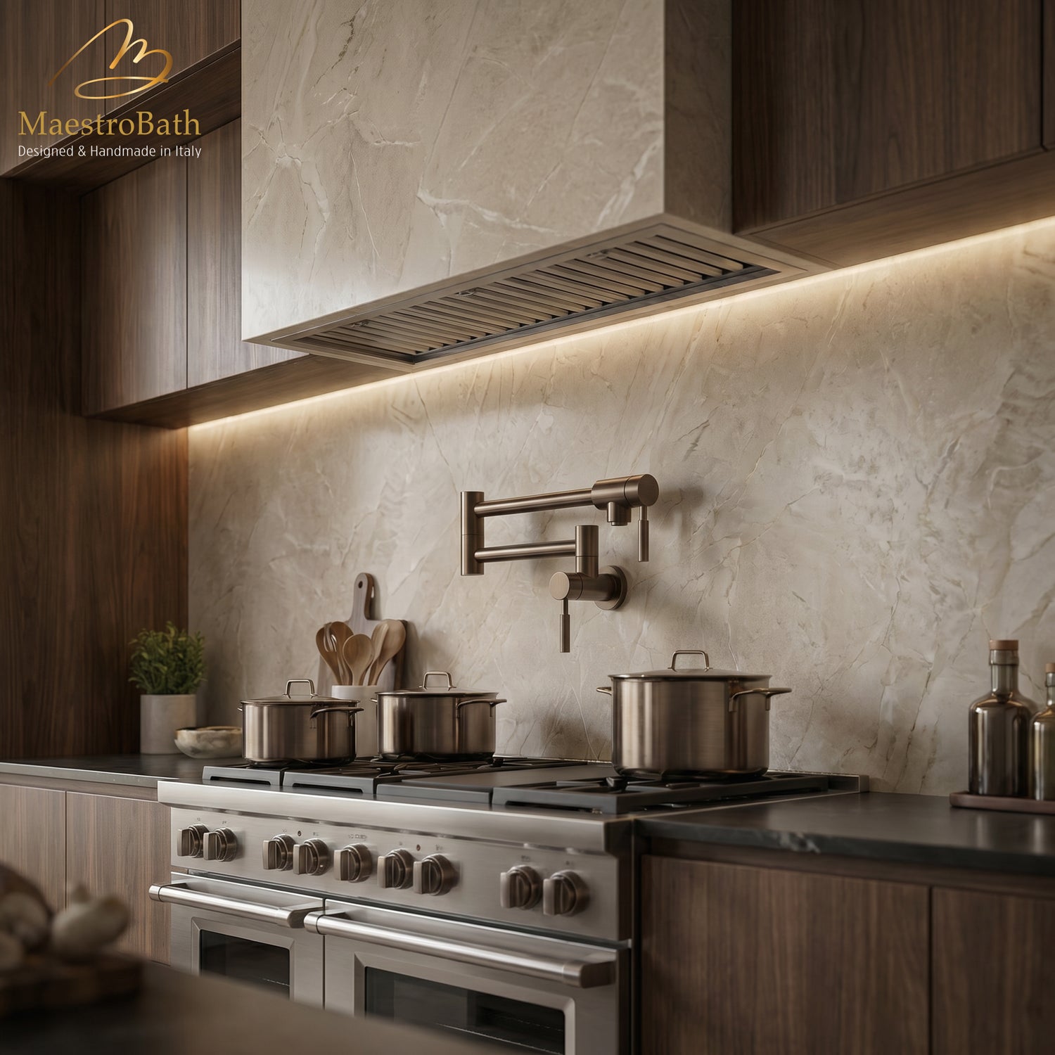 Luxury Wall-Mount Kitchen Pot Filler #color_Tabacco