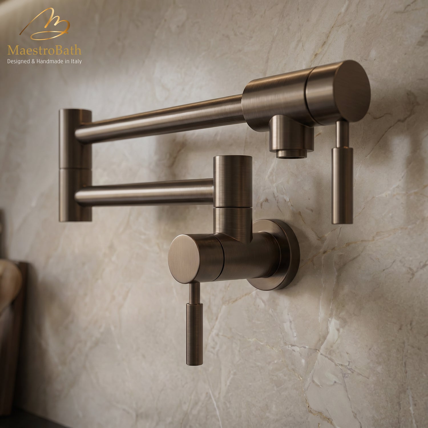 Luxury Wall-Mount Kitchen Pot Filler #color_Tabacco