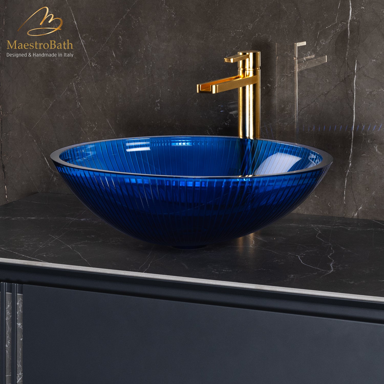 Plisse Luxury Oval Vessel Sink #color_blue