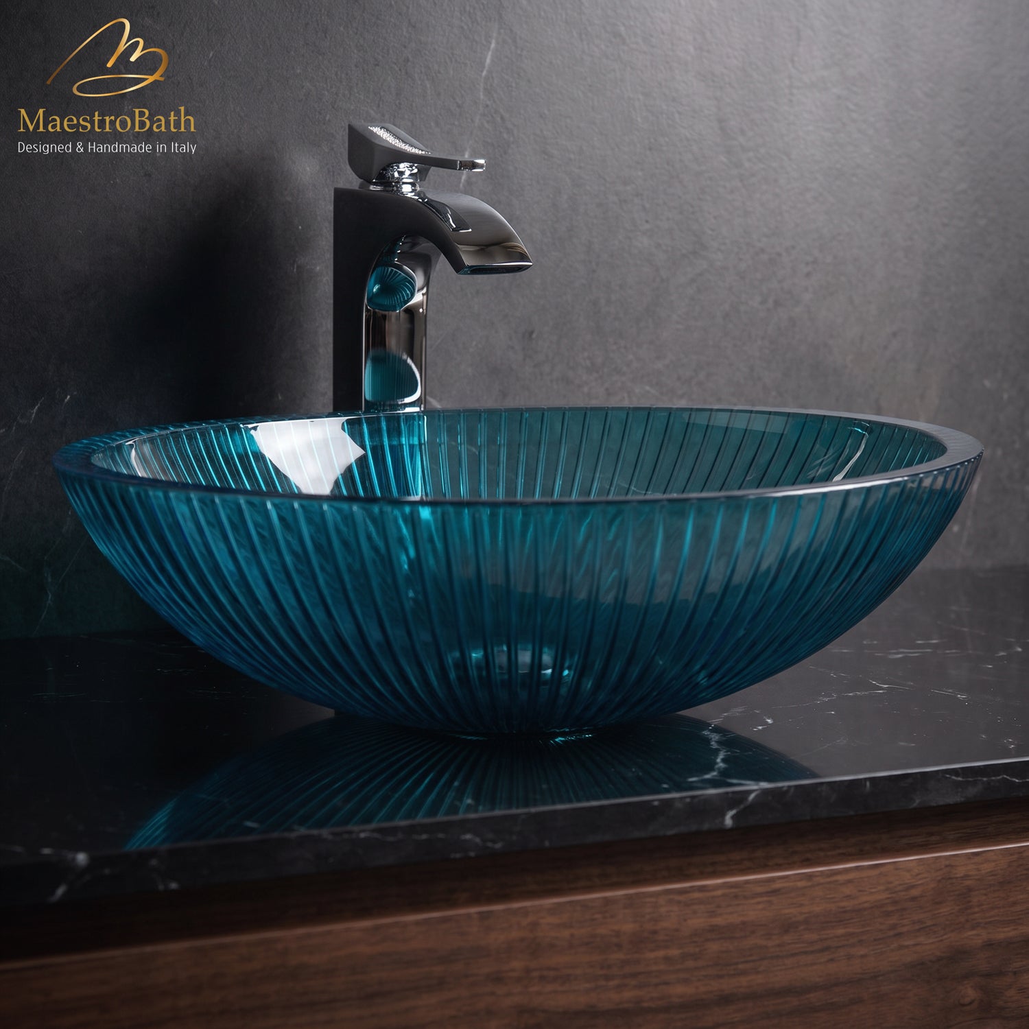 Plisse Luxury Oval Vessel Sink #color_teal