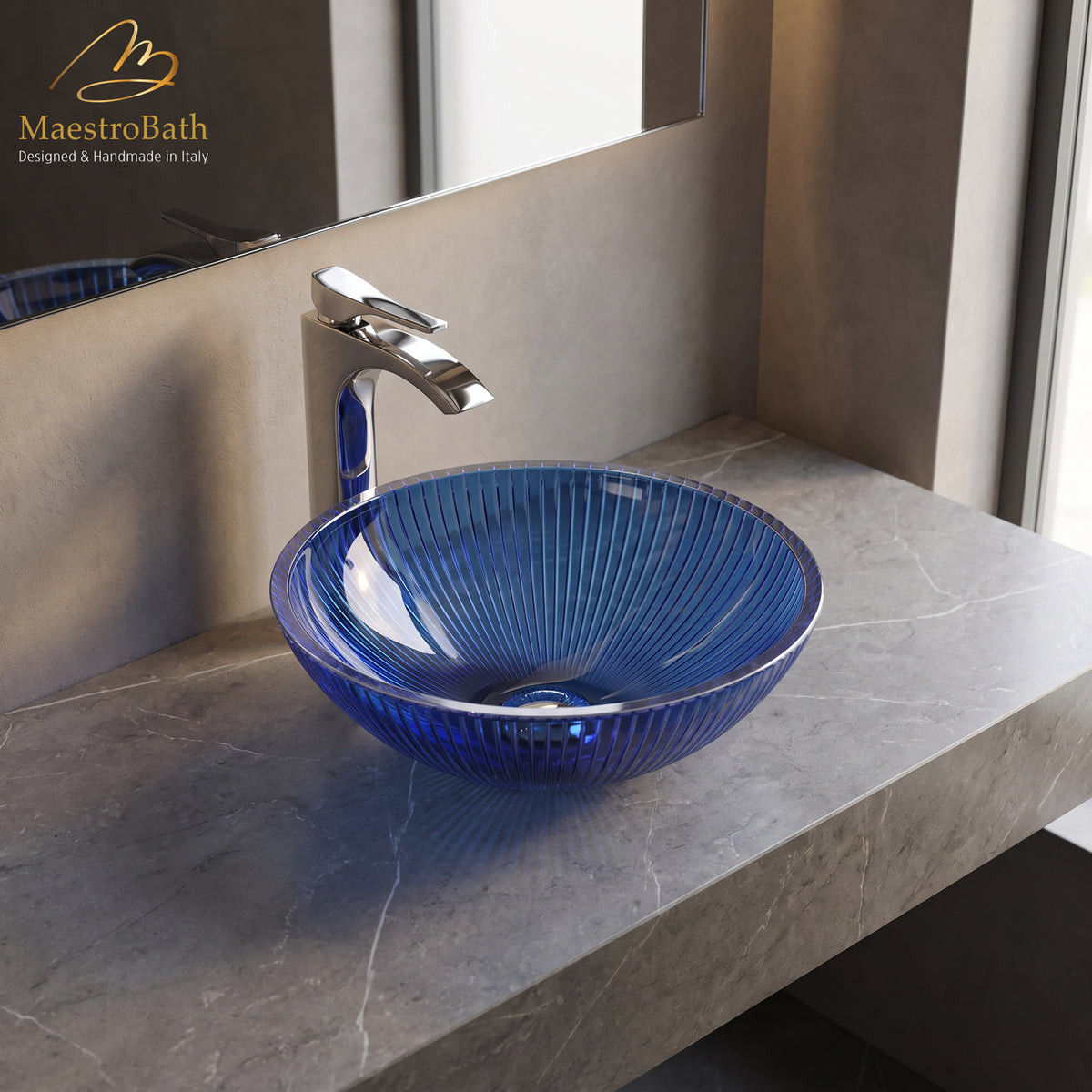Velare Luxury Round Vessel Sink #color_Blue