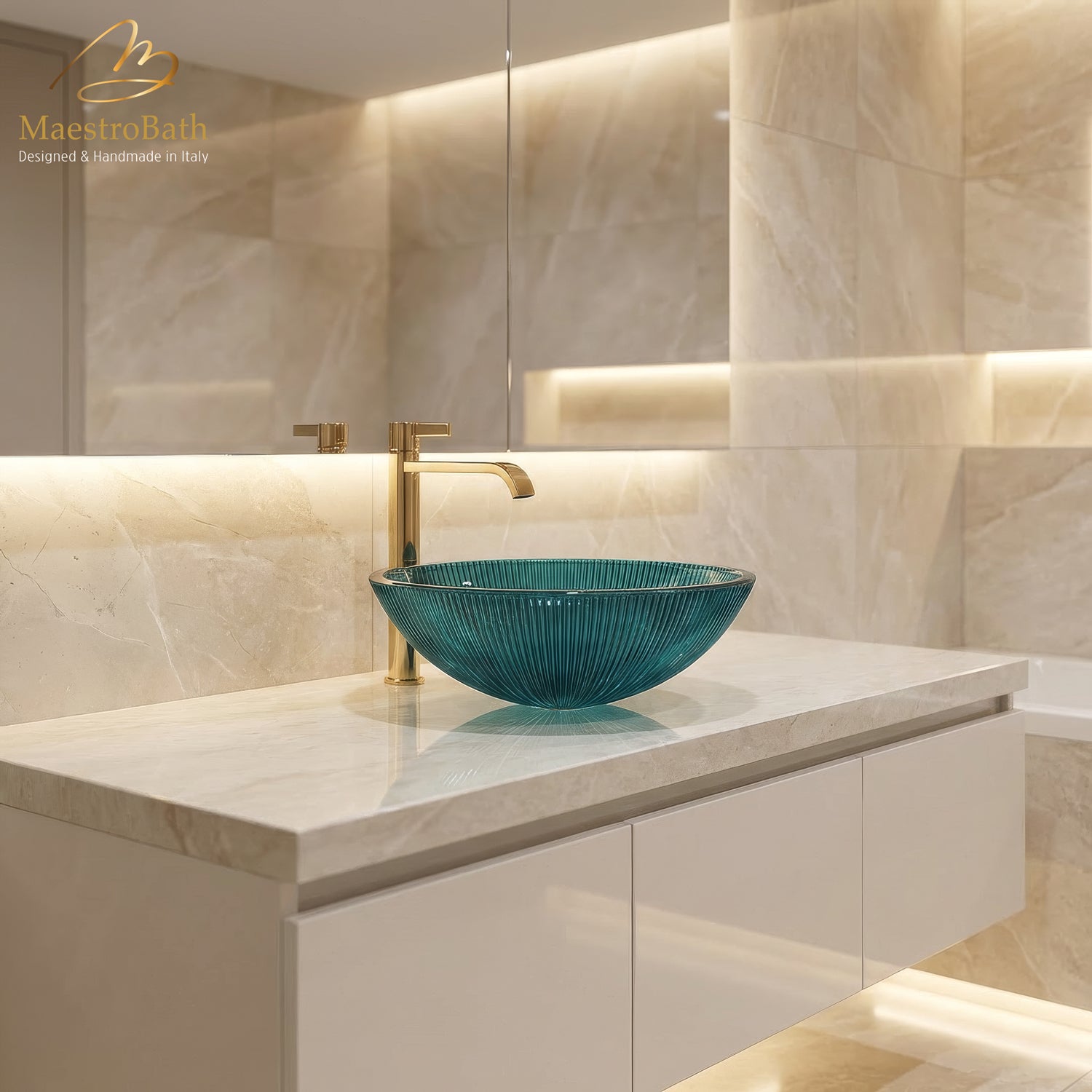 Velare Luxury Round Vessel Sink #color_Teal