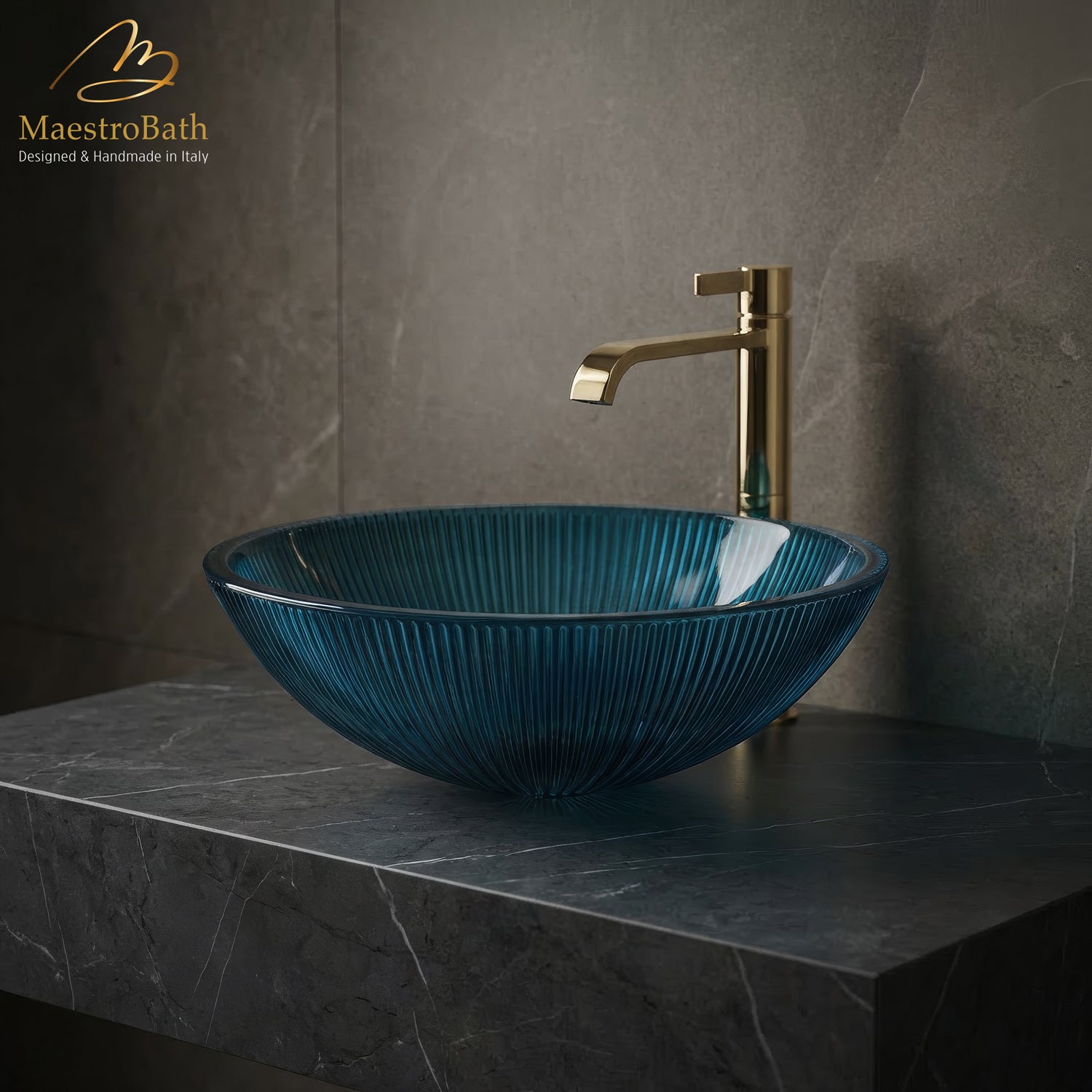 Velare Luxury Round Vessel Sink #color_Teal